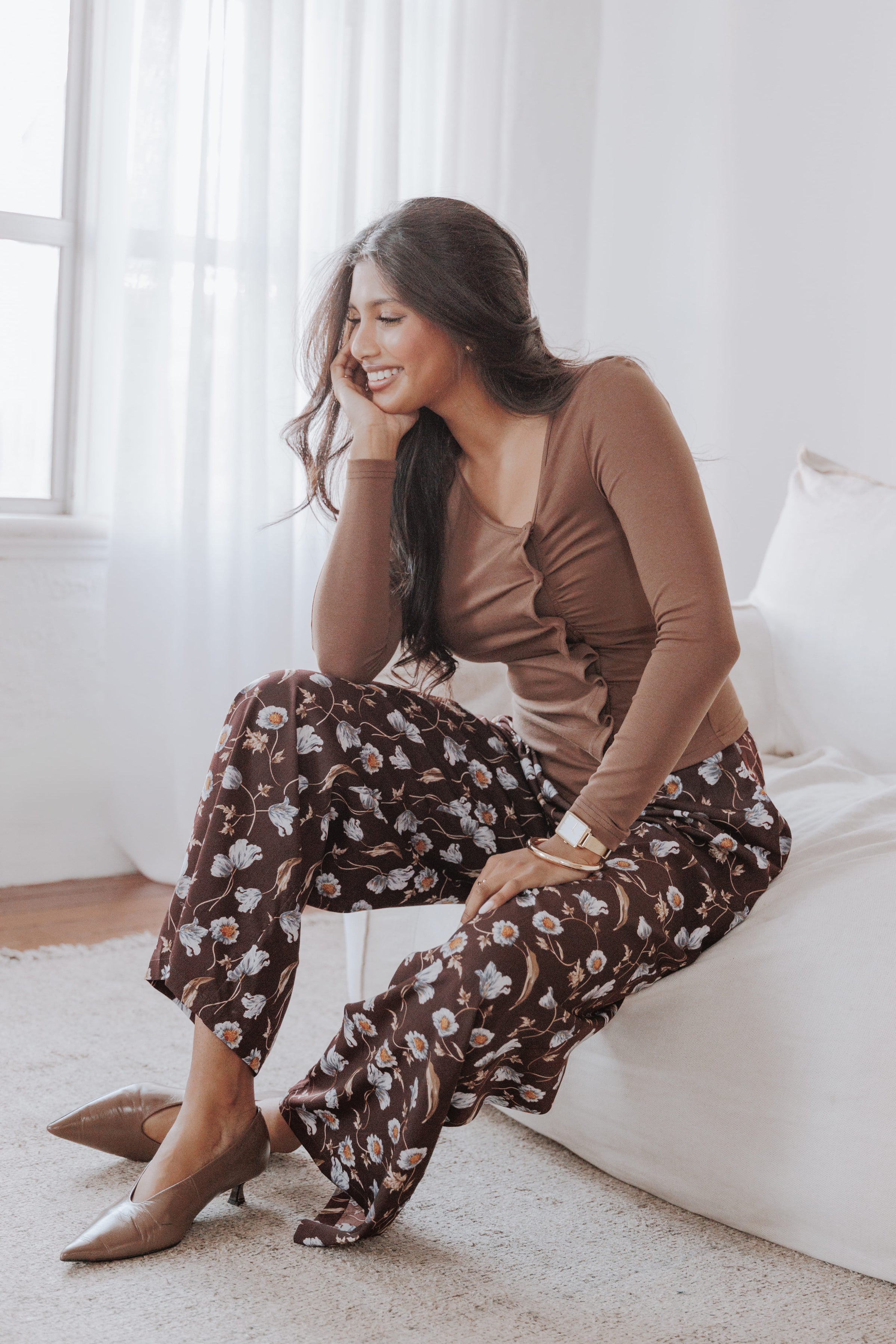 Petal and Pup USA BOTTOMS Calantha Wide Leg Pants - Fall Floral