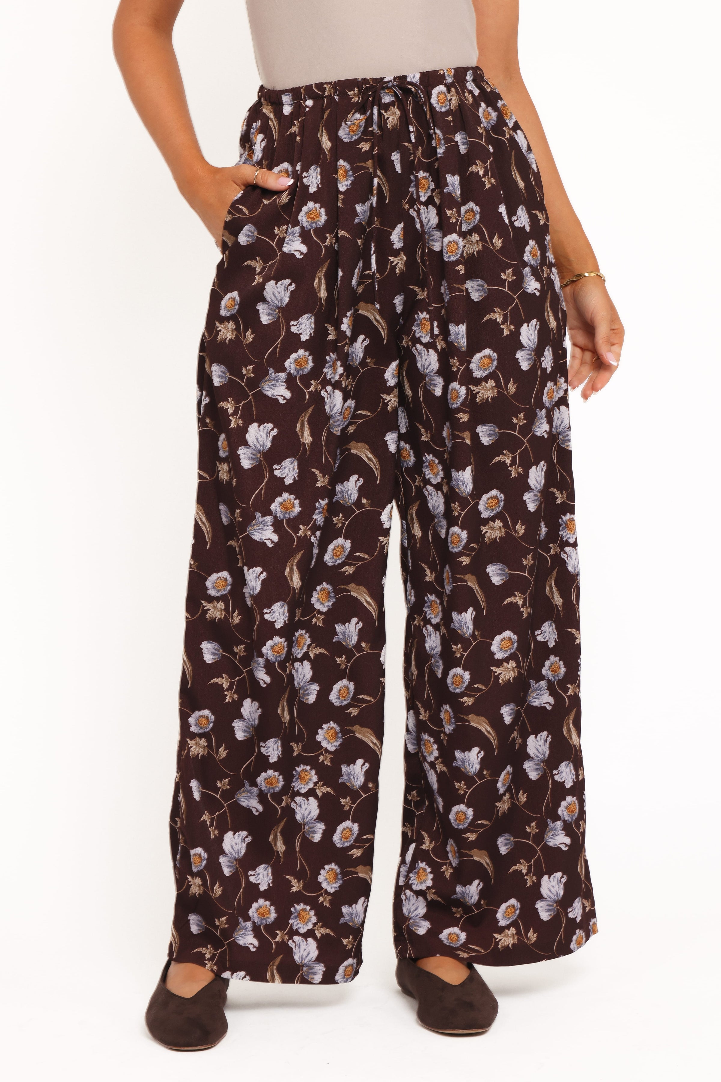 Petal and Pup USA BOTTOMS Calantha Wide Leg Pants - Fall Floral