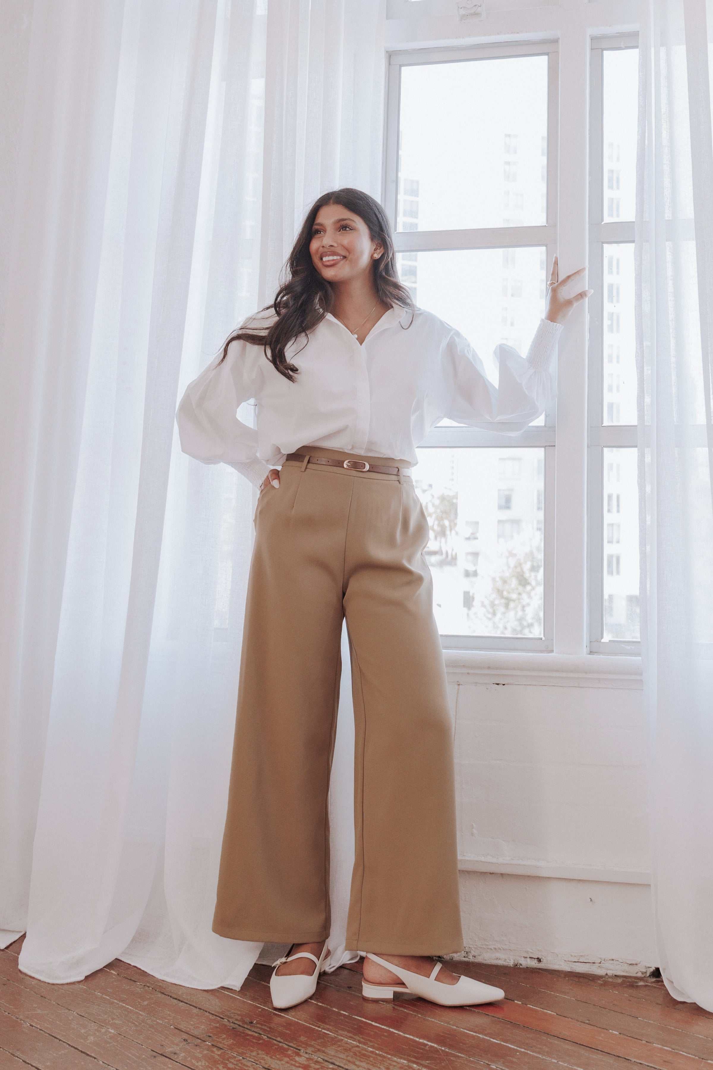 Petal and Pup USA BOTTOMS Ceres Belted Wide Leg Pant - Olive