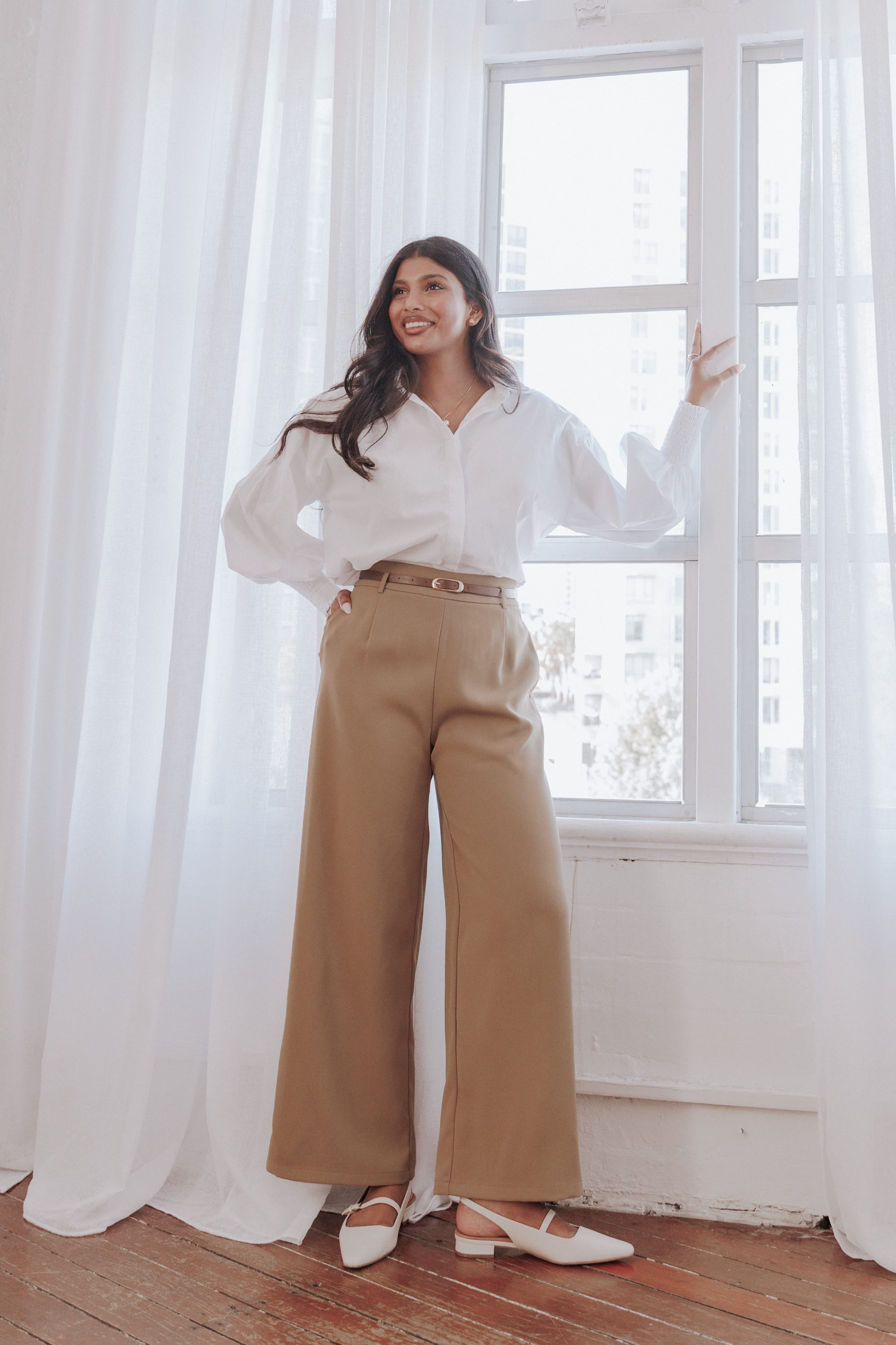 Petal and Pup USA BOTTOMS Ceres Belted Wide Leg Pant - Olive