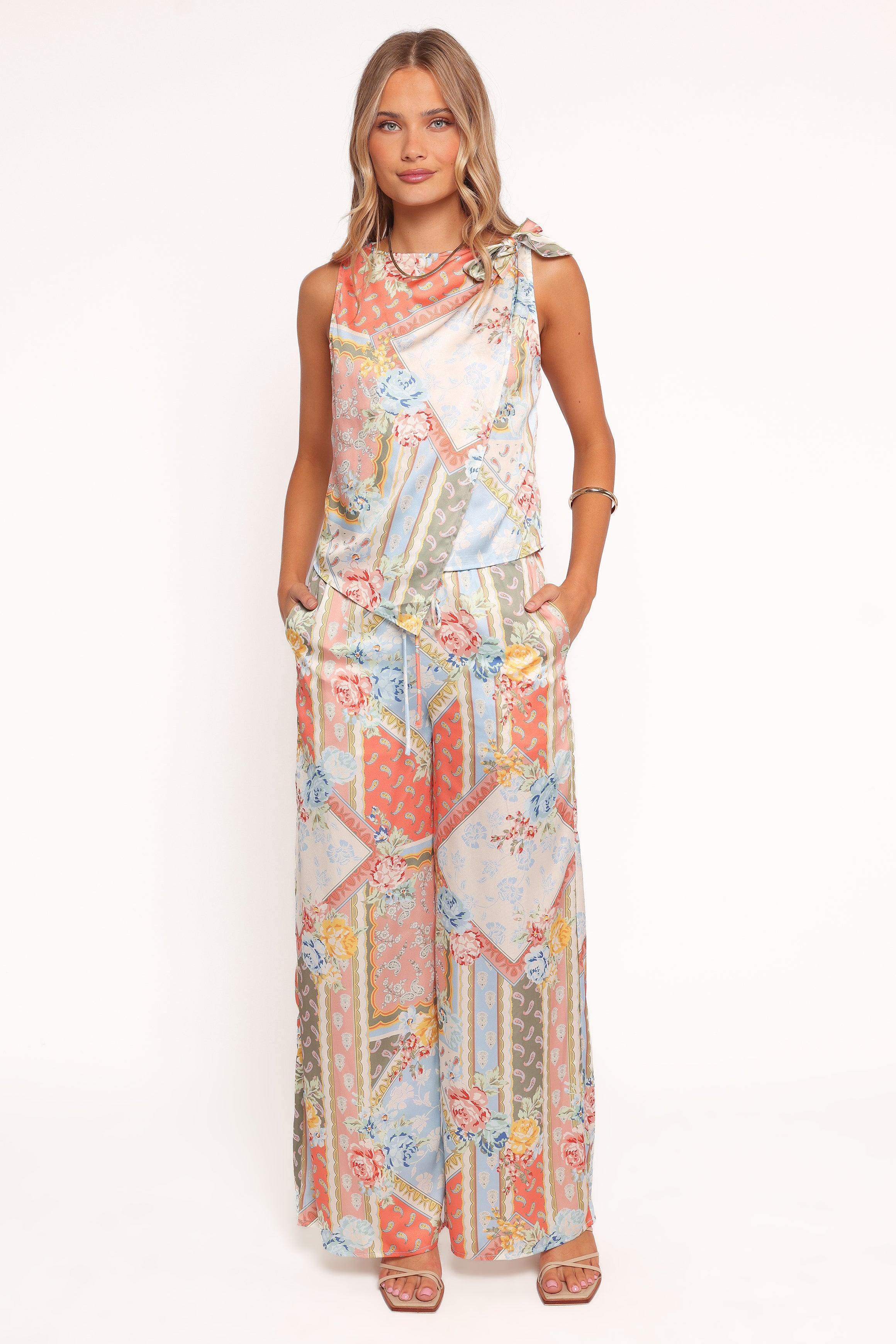 Petal and Pup USA BOTTOMS Charly Wide Leg Pant - Bel Air Rose (Hold for Rack)