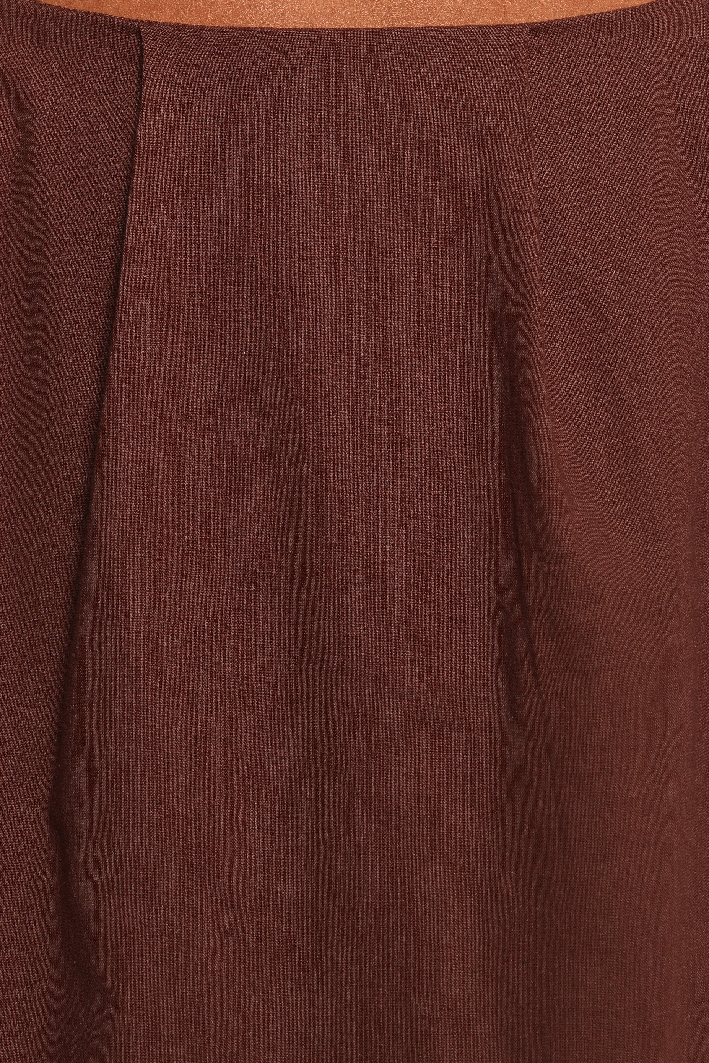 Petal and Pup USA BOTTOMS Chiaro Midi Skirt - Brown