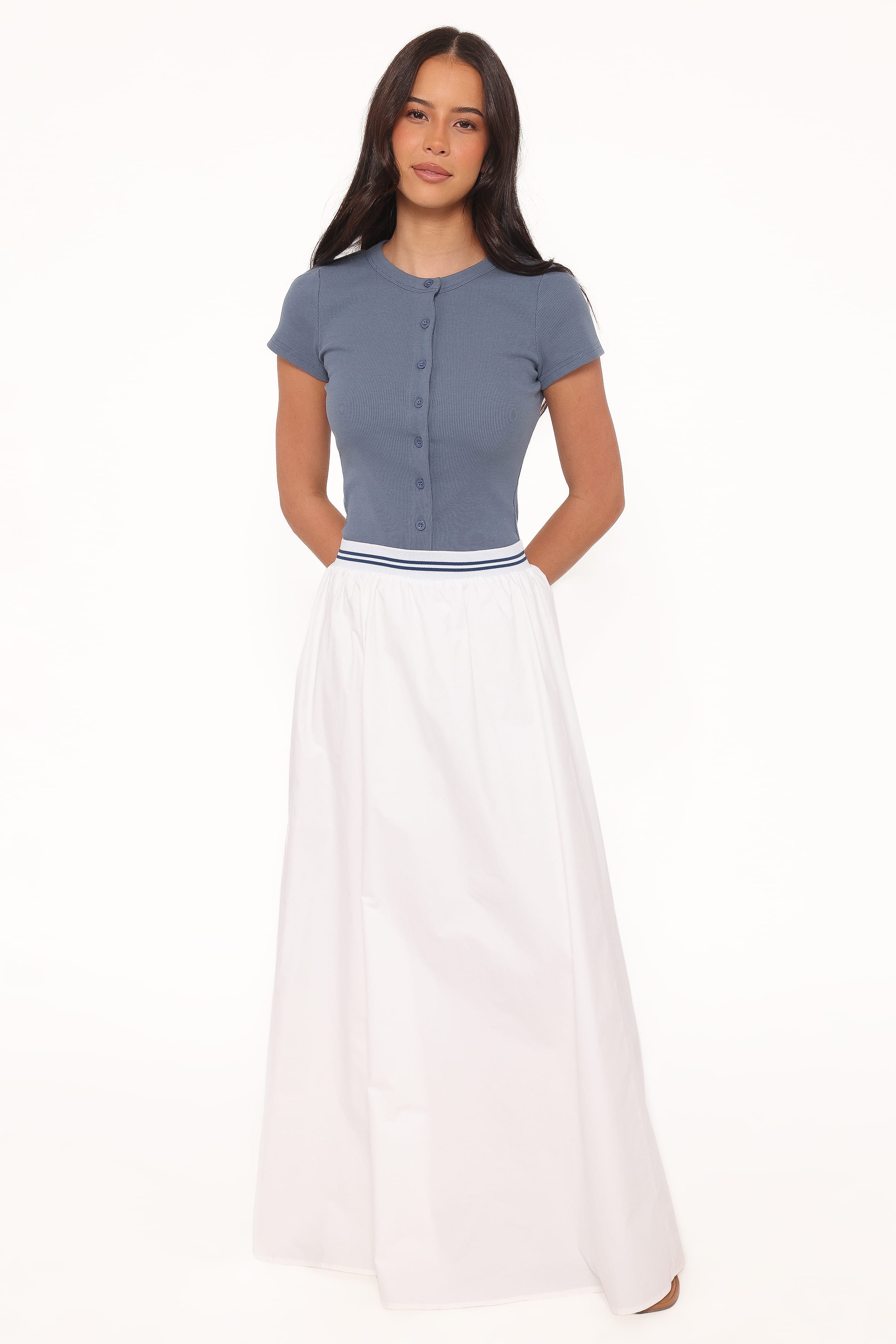Petal and Pup USA BOTTOMS Christine Maxi Skirt - White