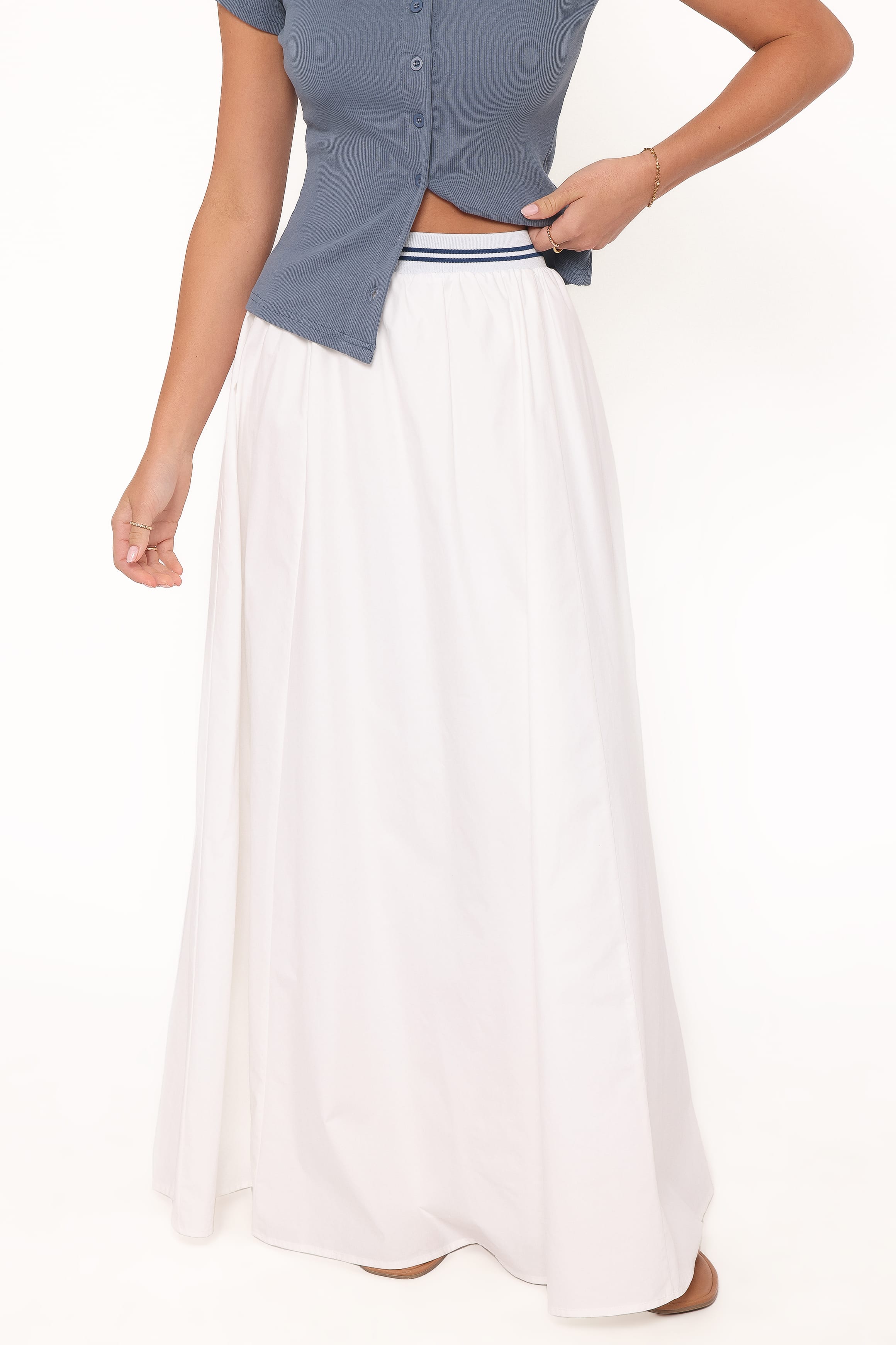 Petal and Pup USA BOTTOMS Christine Maxi Skirt - White