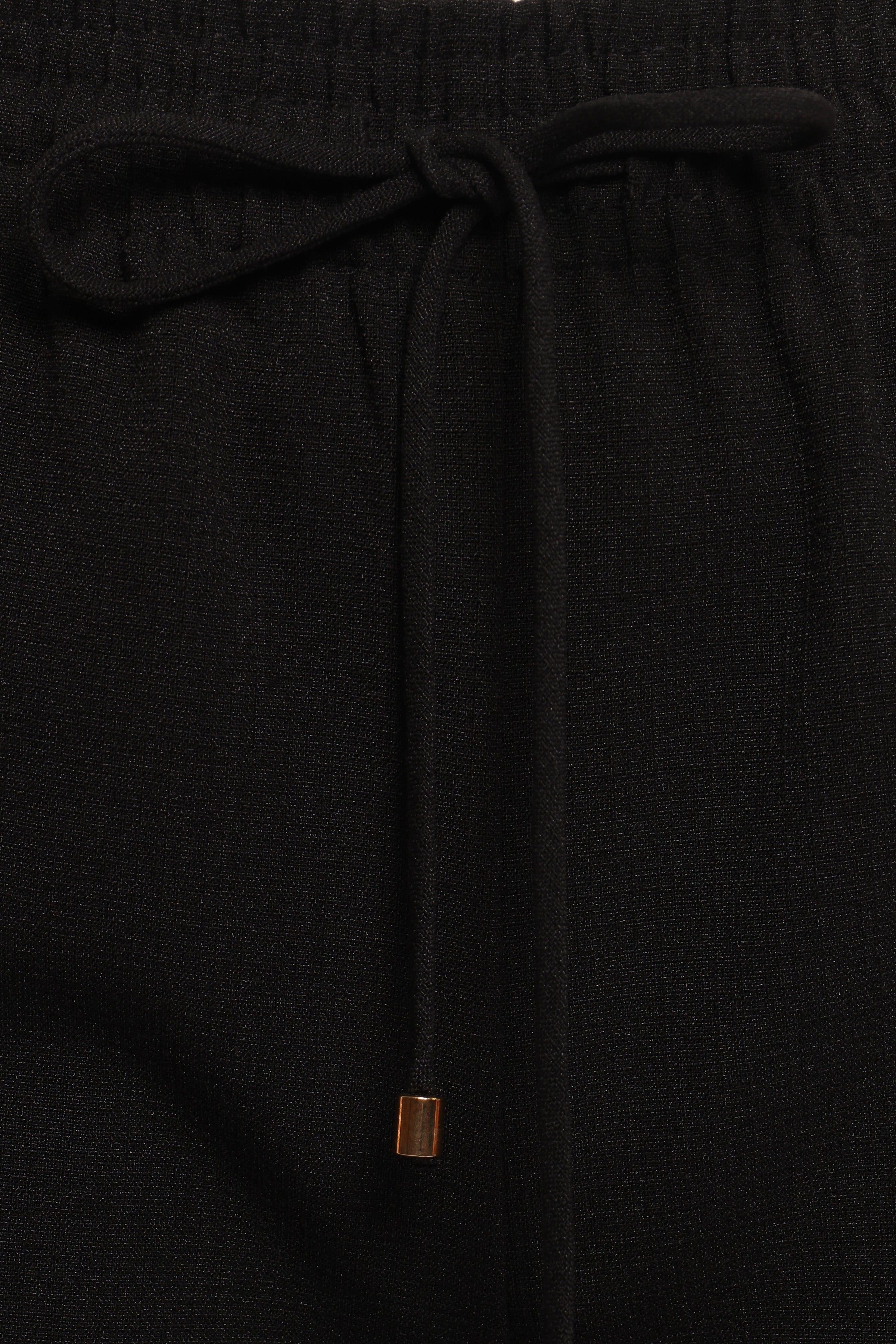 Petal and Pup USA BOTTOMS Cinch Wide Leg Crepe Pant - Black