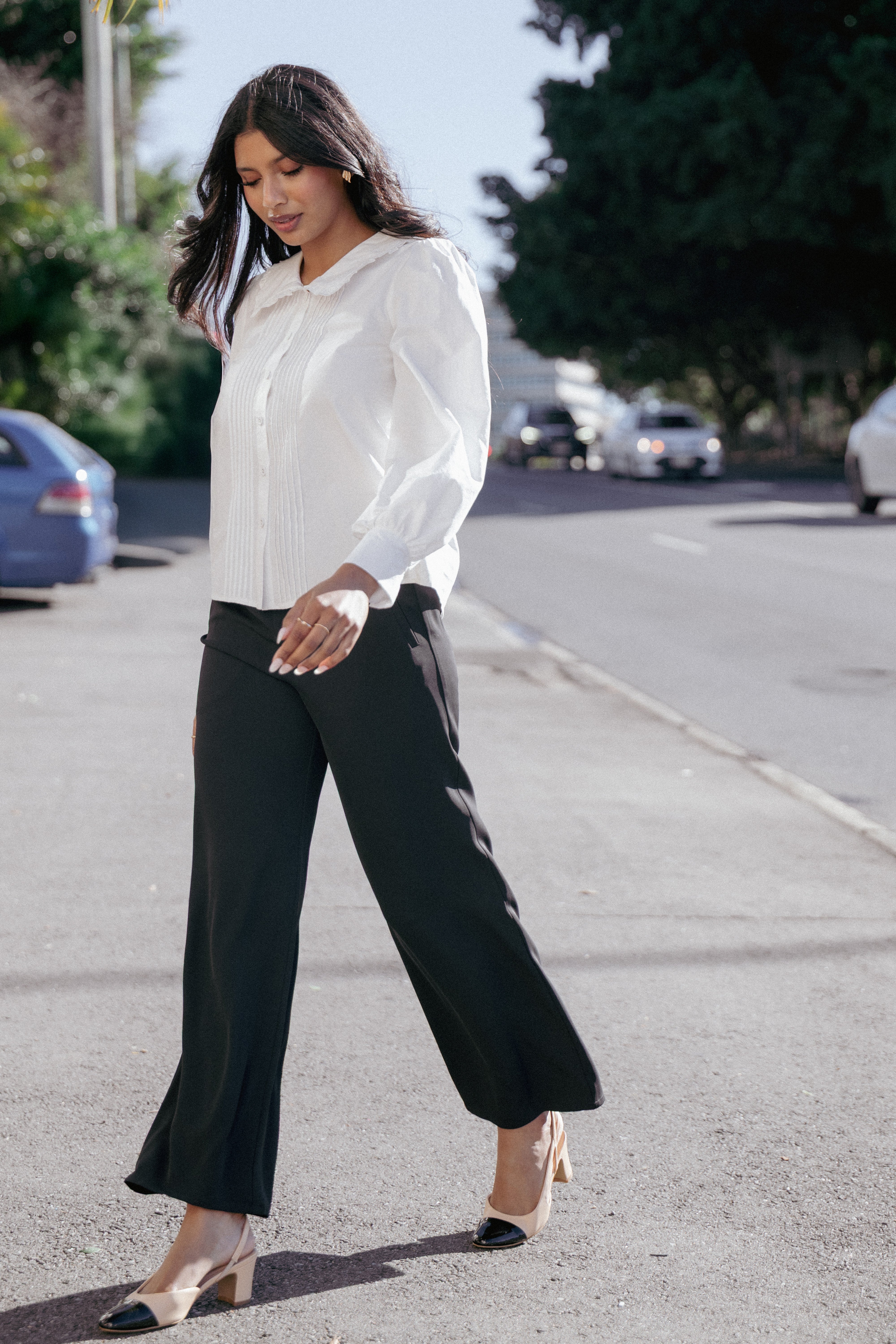 Petal and Pup USA BOTTOMS Clark Crepe Wide Leg Pant - Black