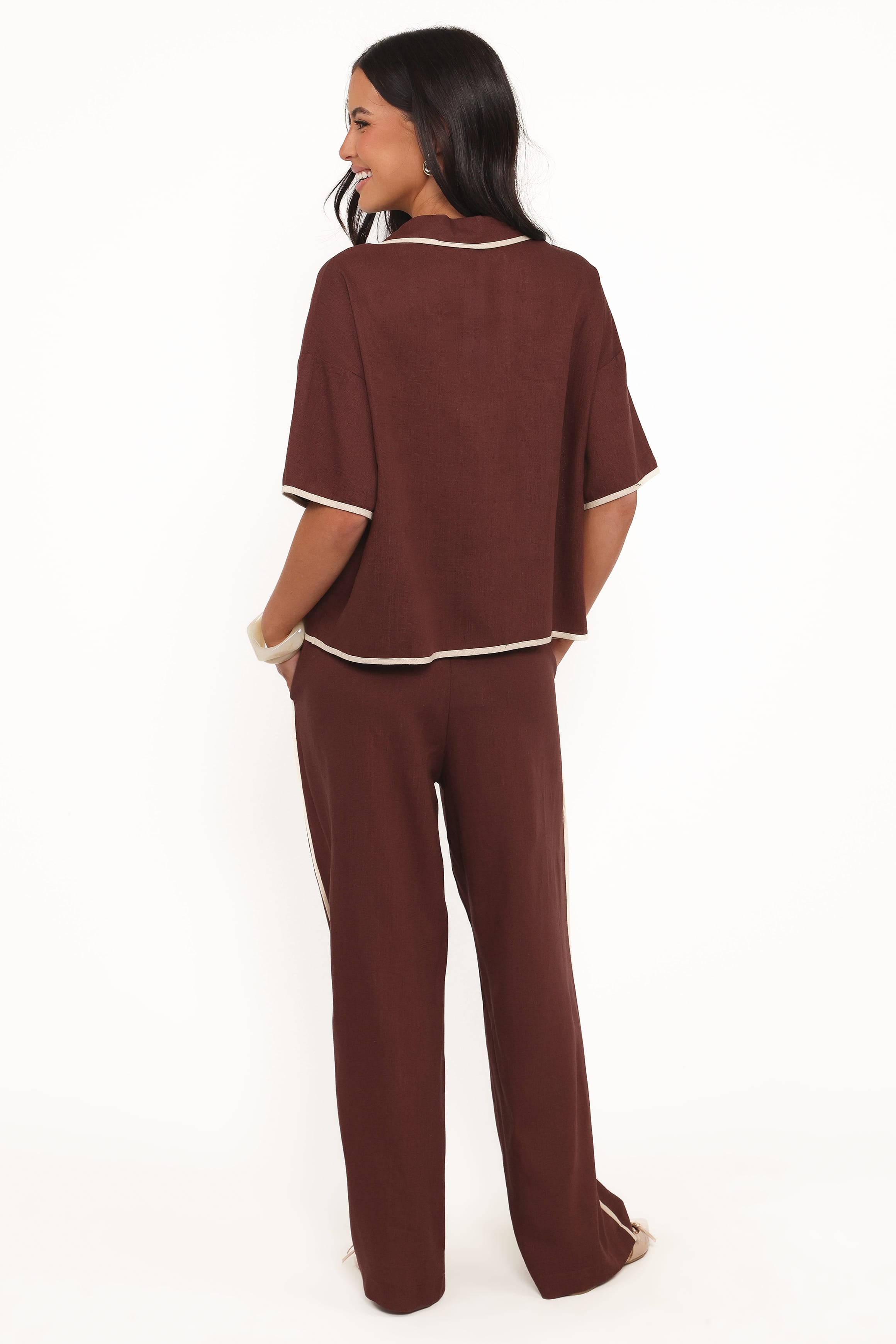 Petal and Pup USA BOTTOMS Dalton Pant - Brown Cream
