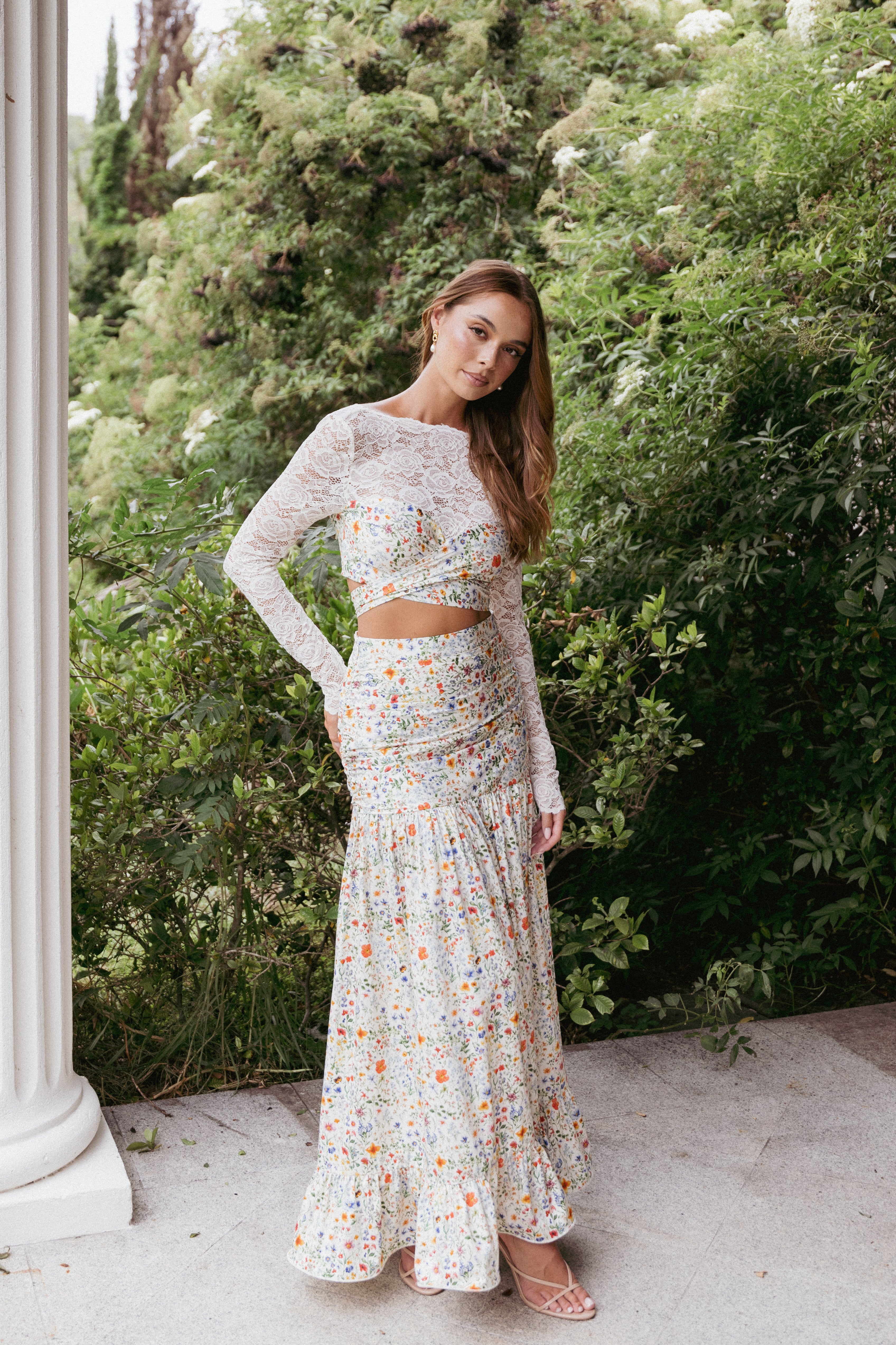 Petal and Pup USA BOTTOMS Dara Maxi Skirt - Garden Floral