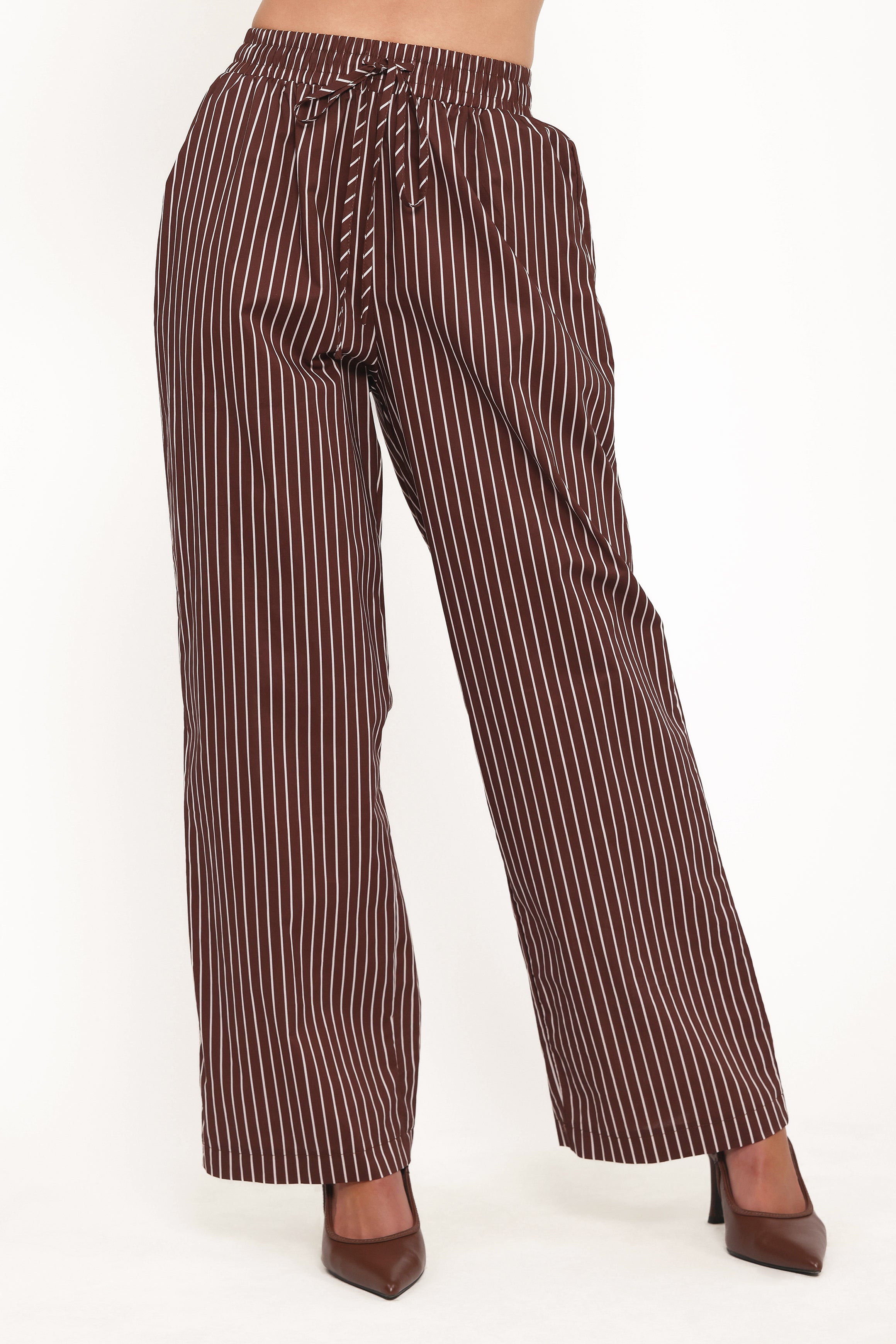 Petal and Pup USA BOTTOMS Darya Pants - Chocolate Stripe
