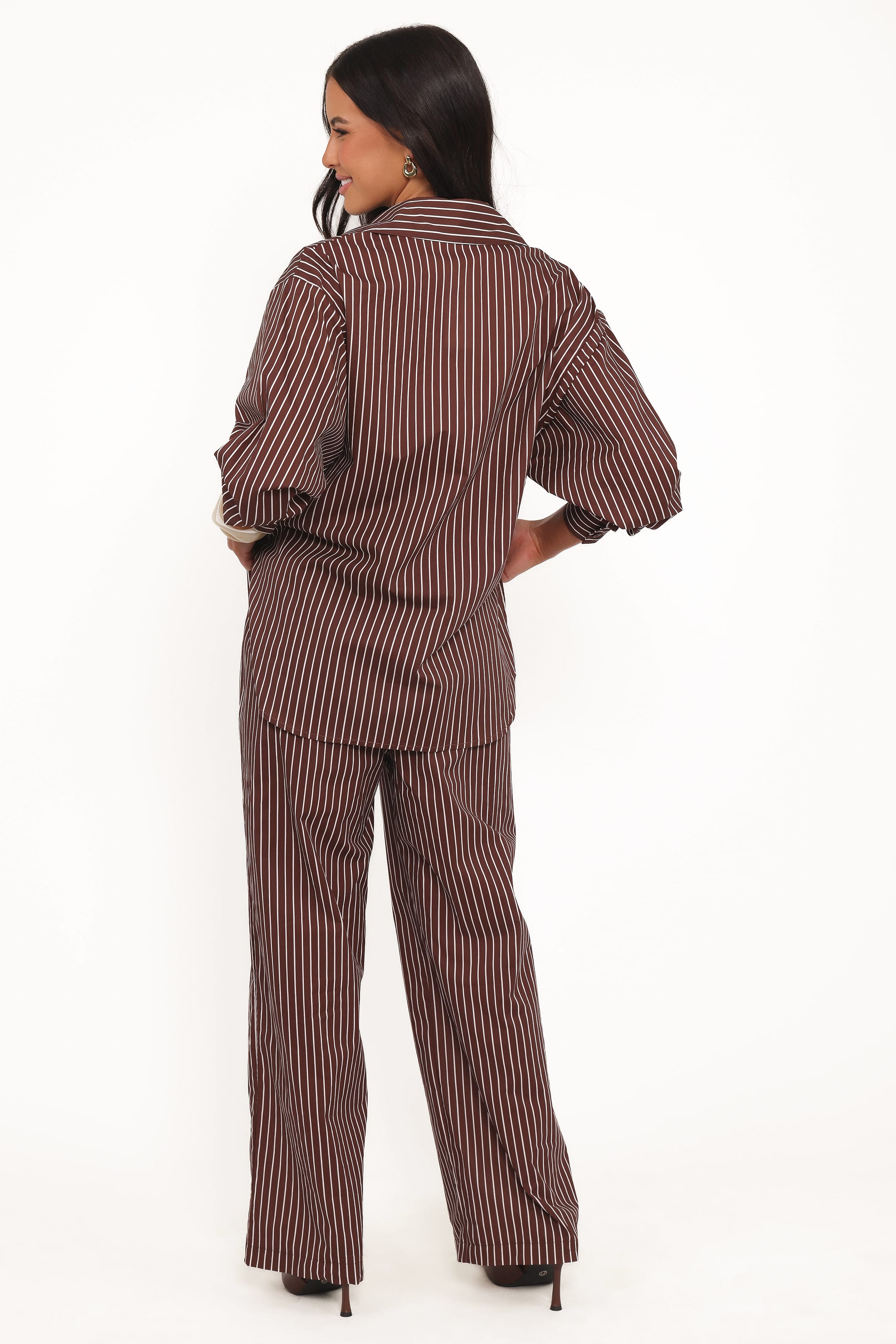 Petal and Pup USA BOTTOMS Darya Pants - Chocolate Stripe