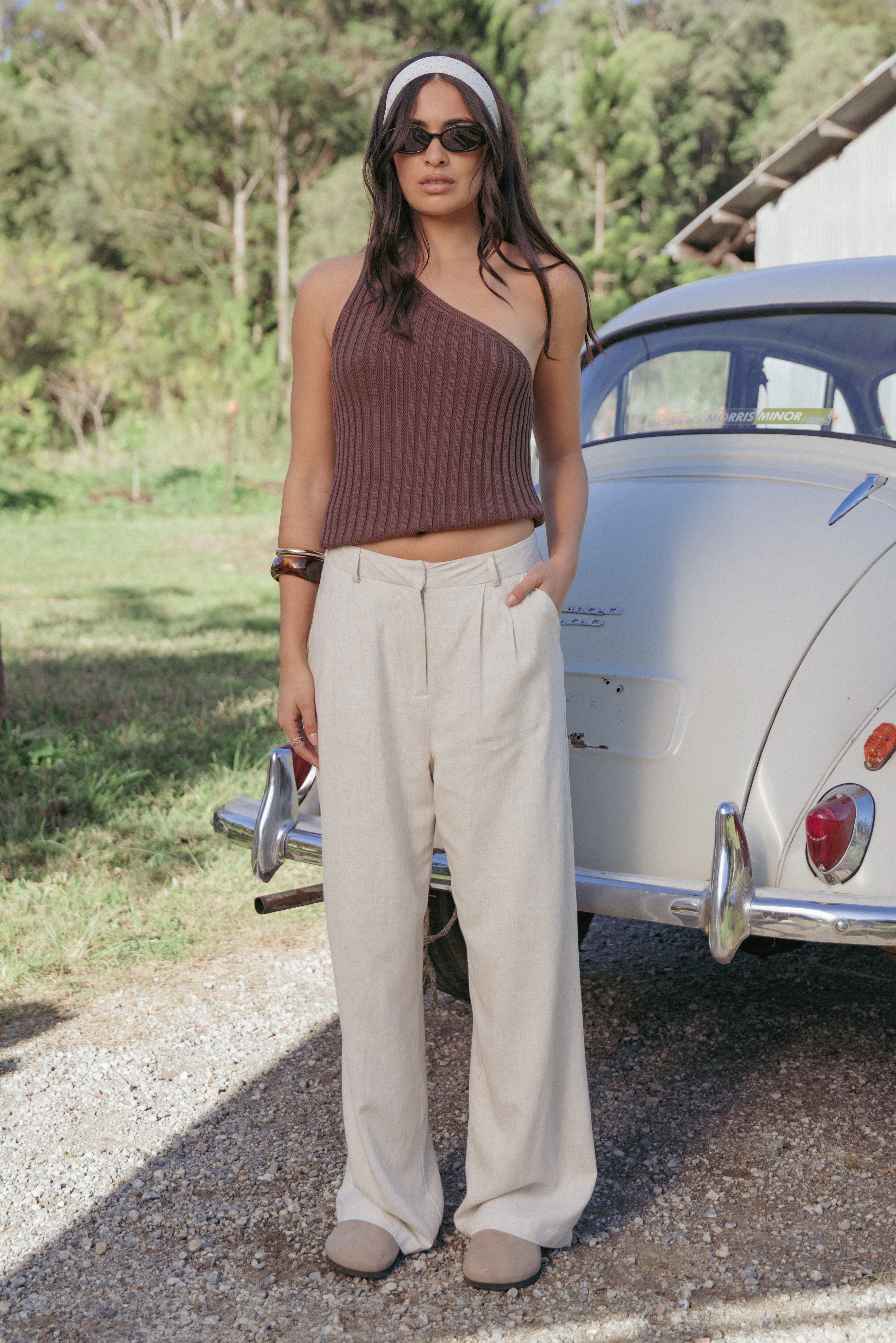 Petal and Pup USA BOTTOMS Dean Linen Pants - Beige
