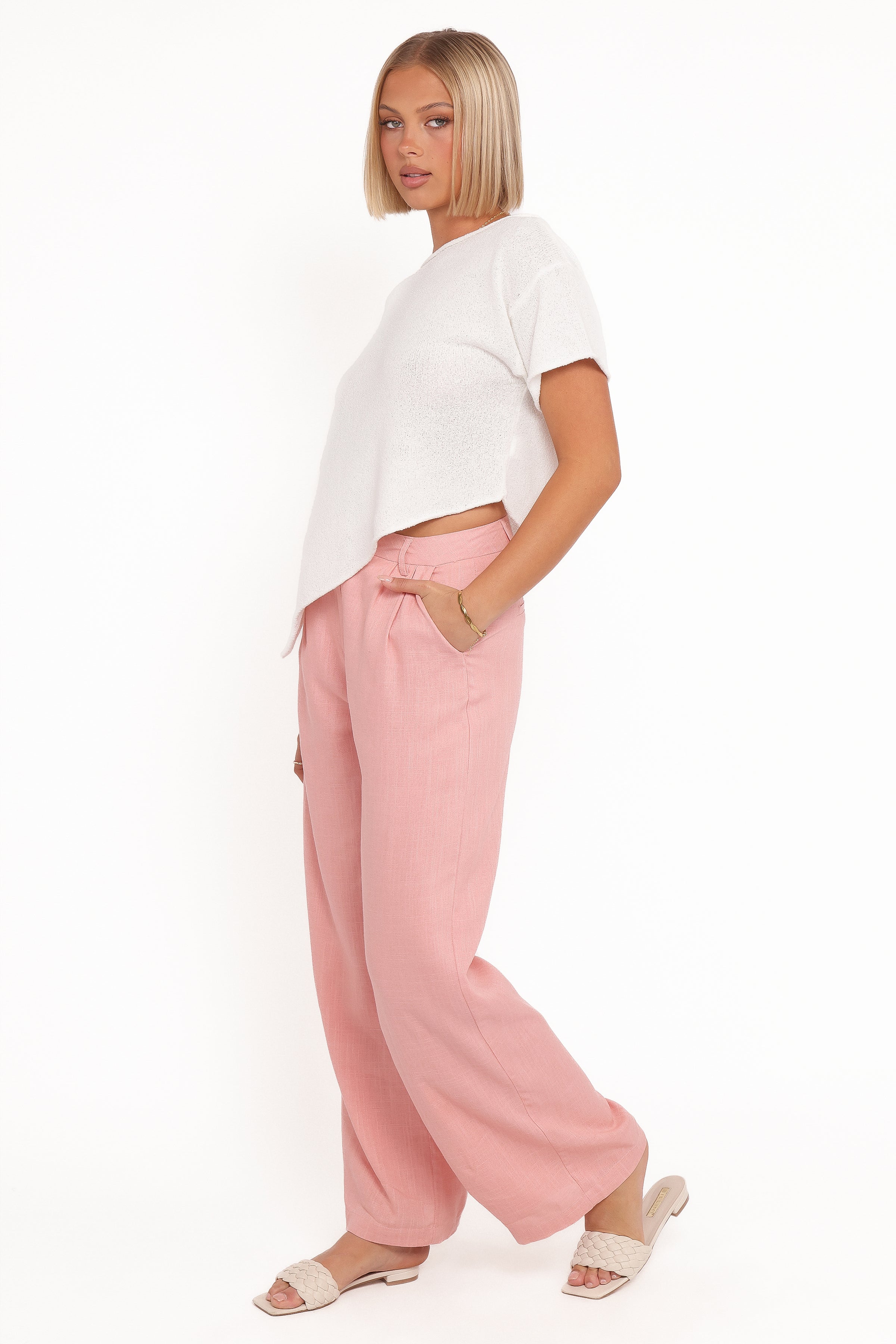 Petal and Pup USA BOTTOMS Dean Linen Pants - Light Pink