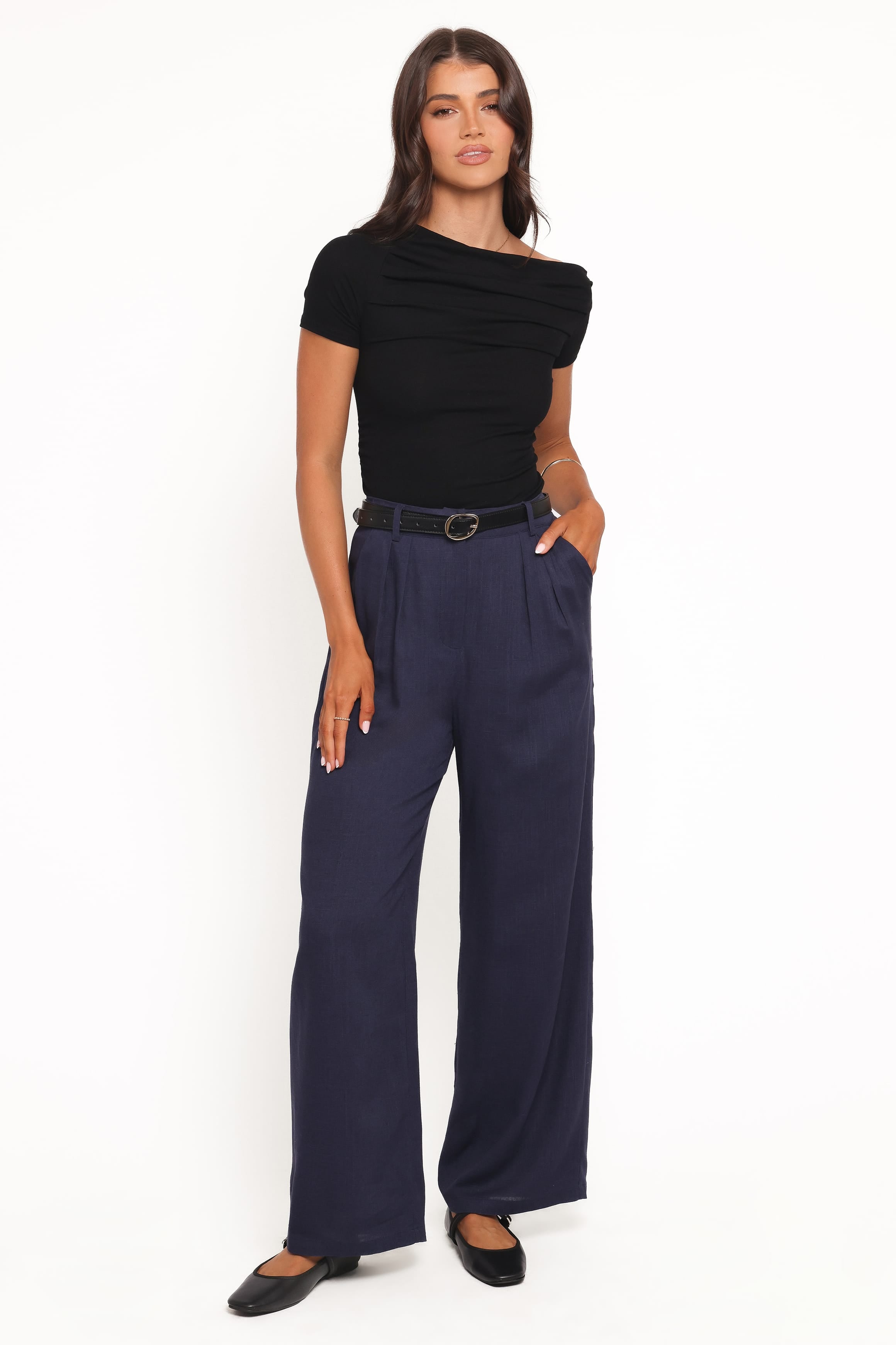 Petal and Pup USA BOTTOMS Dean Linen Pants - Navy