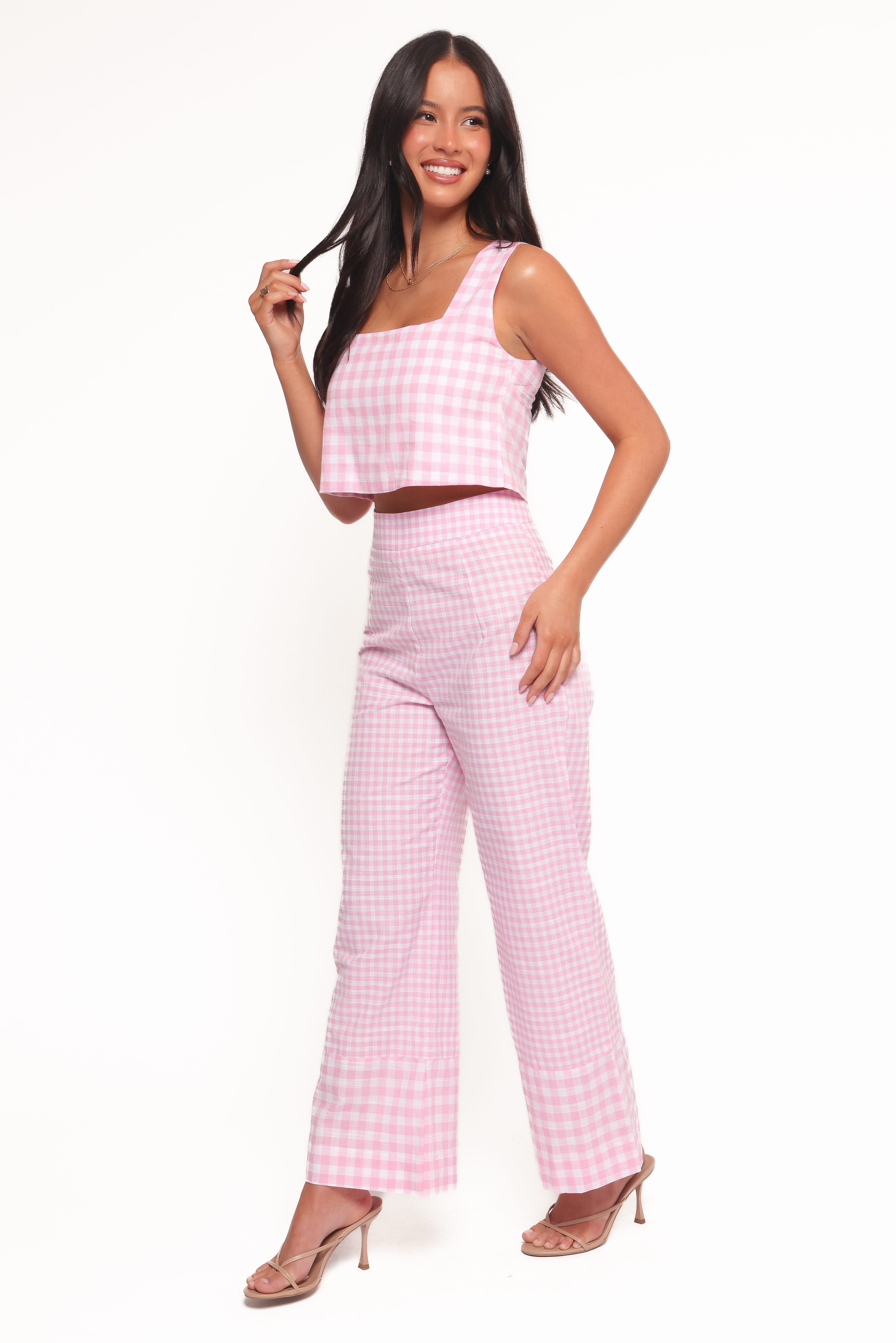 Petal and Pup USA BOTTOMS Devlin Cotton Pant - Pink Gingham