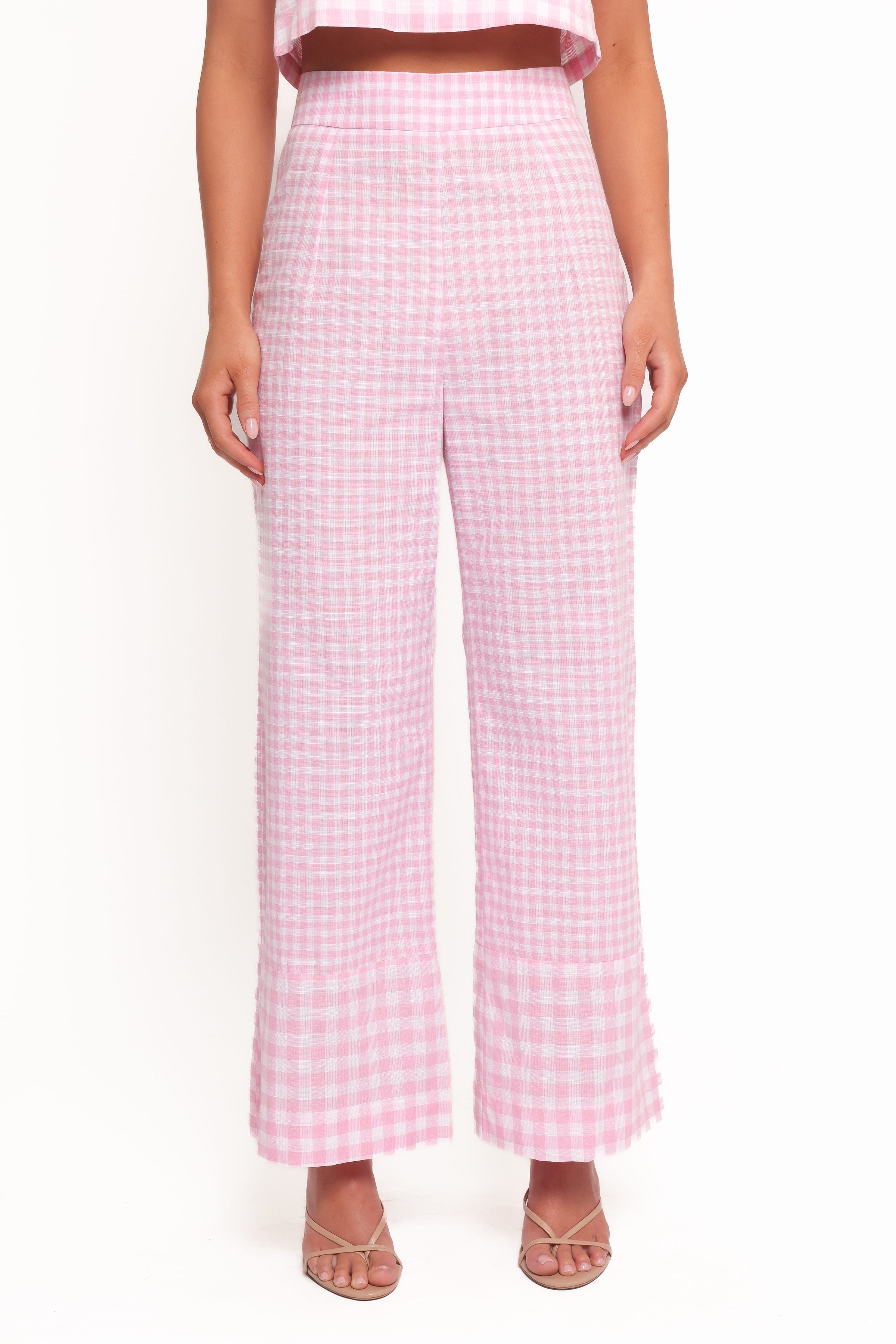 Petal and Pup USA BOTTOMS Devlin Cotton Pant - Pink Gingham
