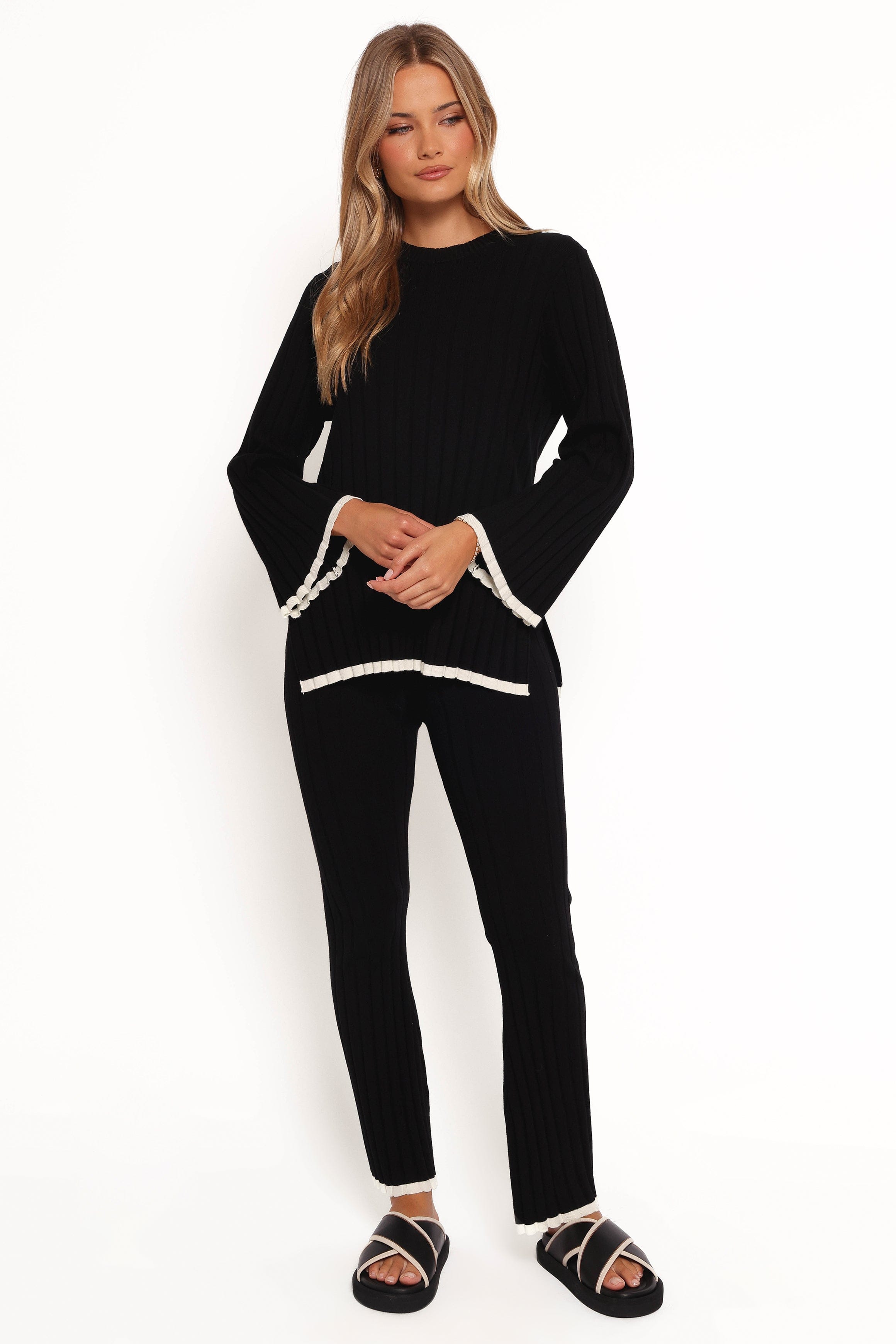 Petal and Pup USA BOTTOMS Dora Knit Pant - Black