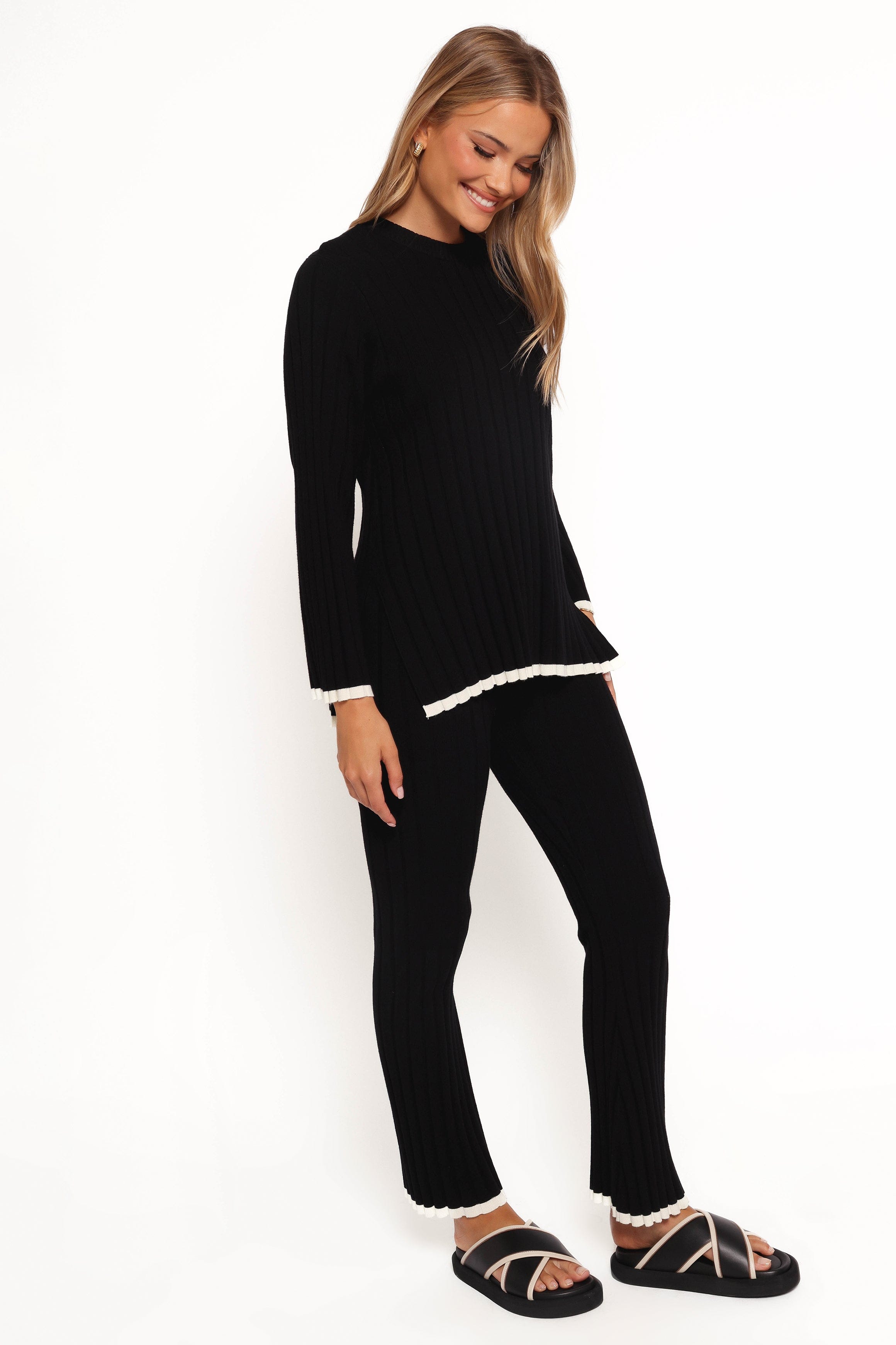 Petal and Pup USA BOTTOMS Dora Knit Pant - Black
