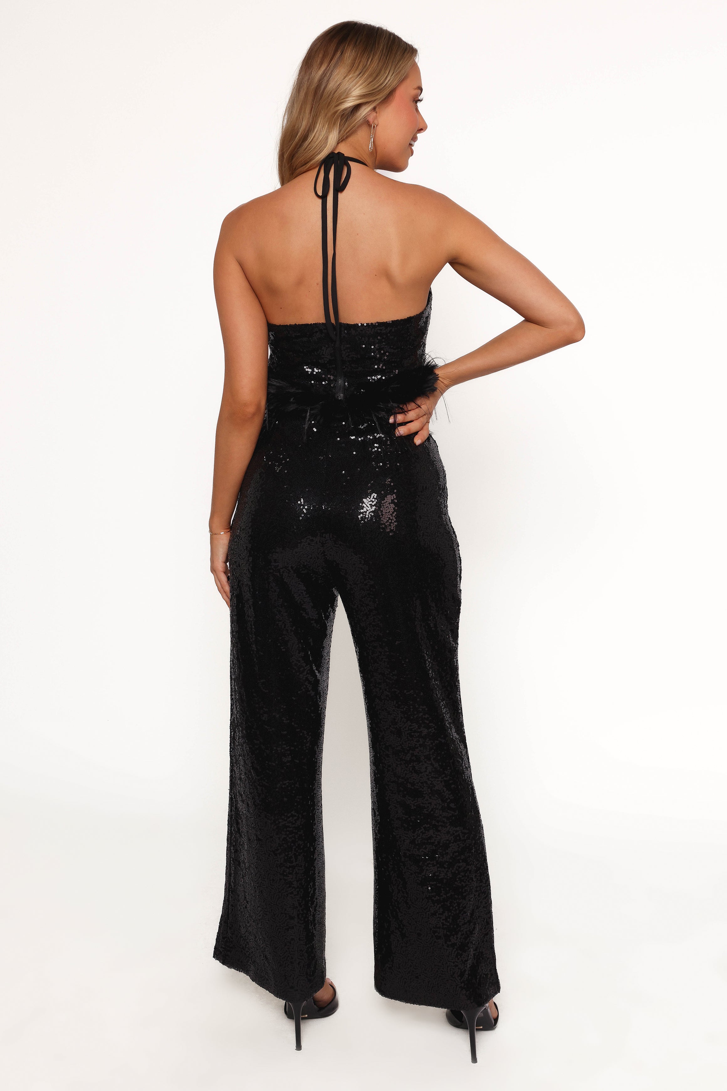 Petal and Pup USA BOTTOMS Drea Sequin Pants - Black