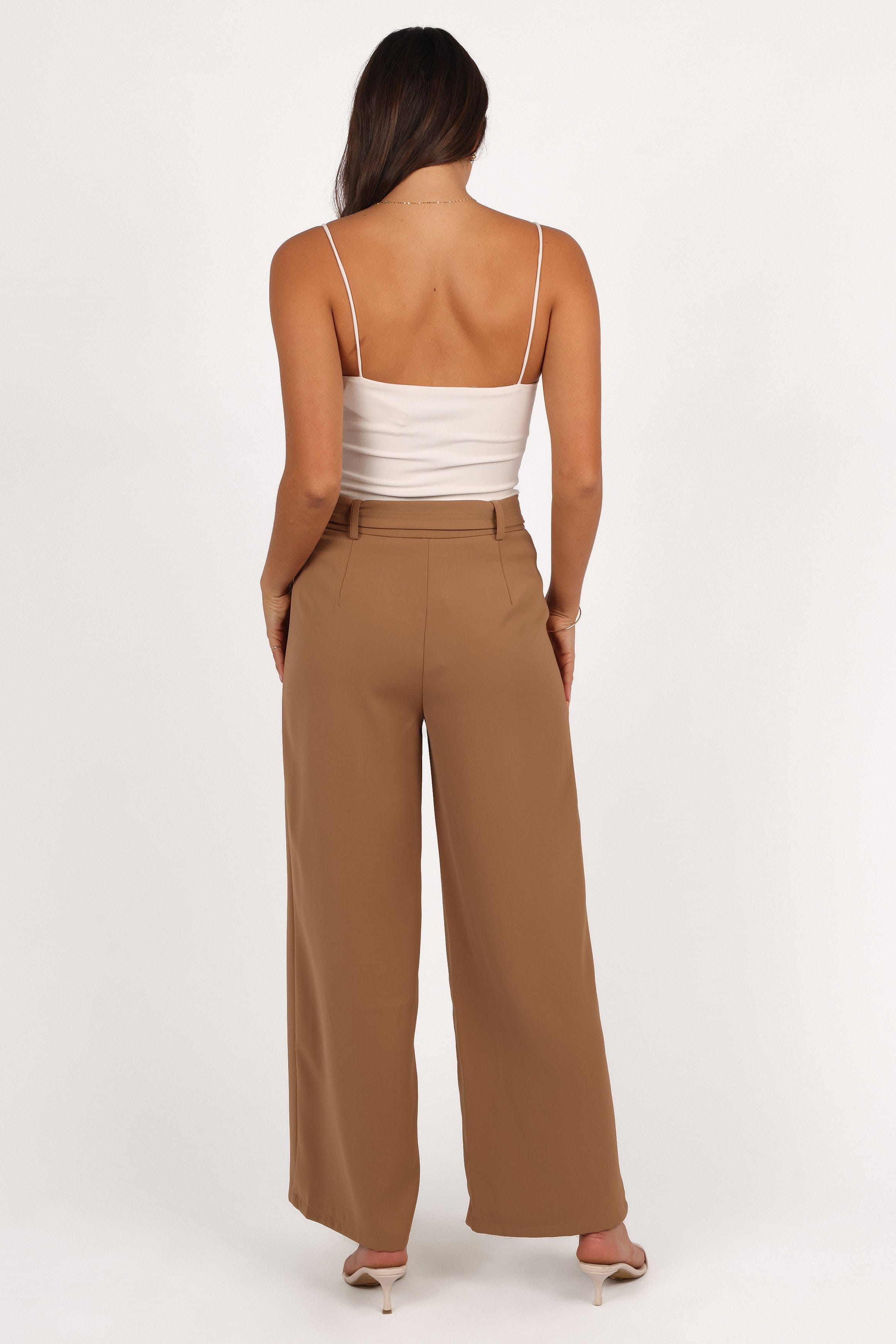 Petal and Pup USA BOTTOMS Elaine Belted Pant - Mocha (Hold for Rack)