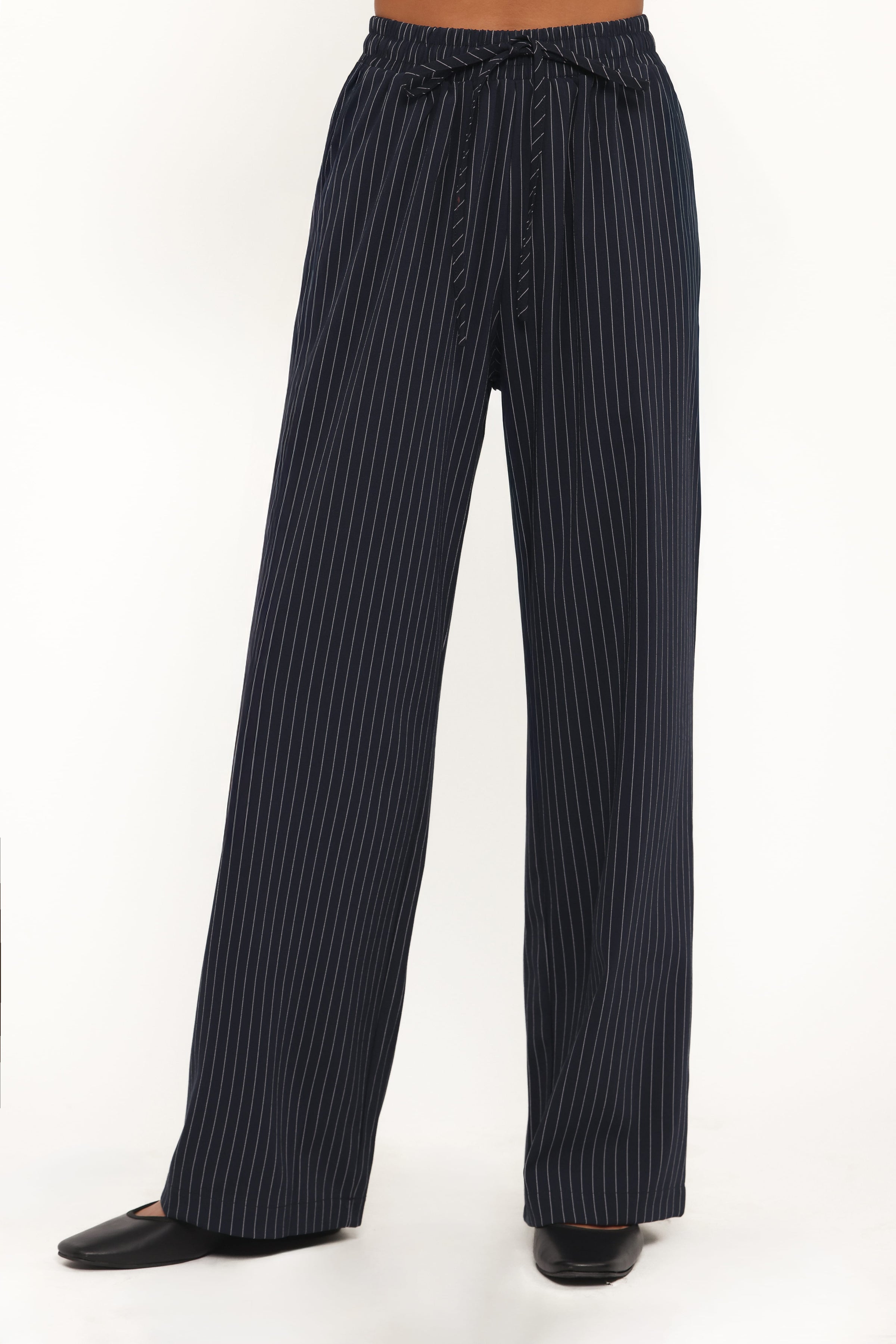 Petal and Pup USA BOTTOMS Elijah Pants - Navy White Stripe