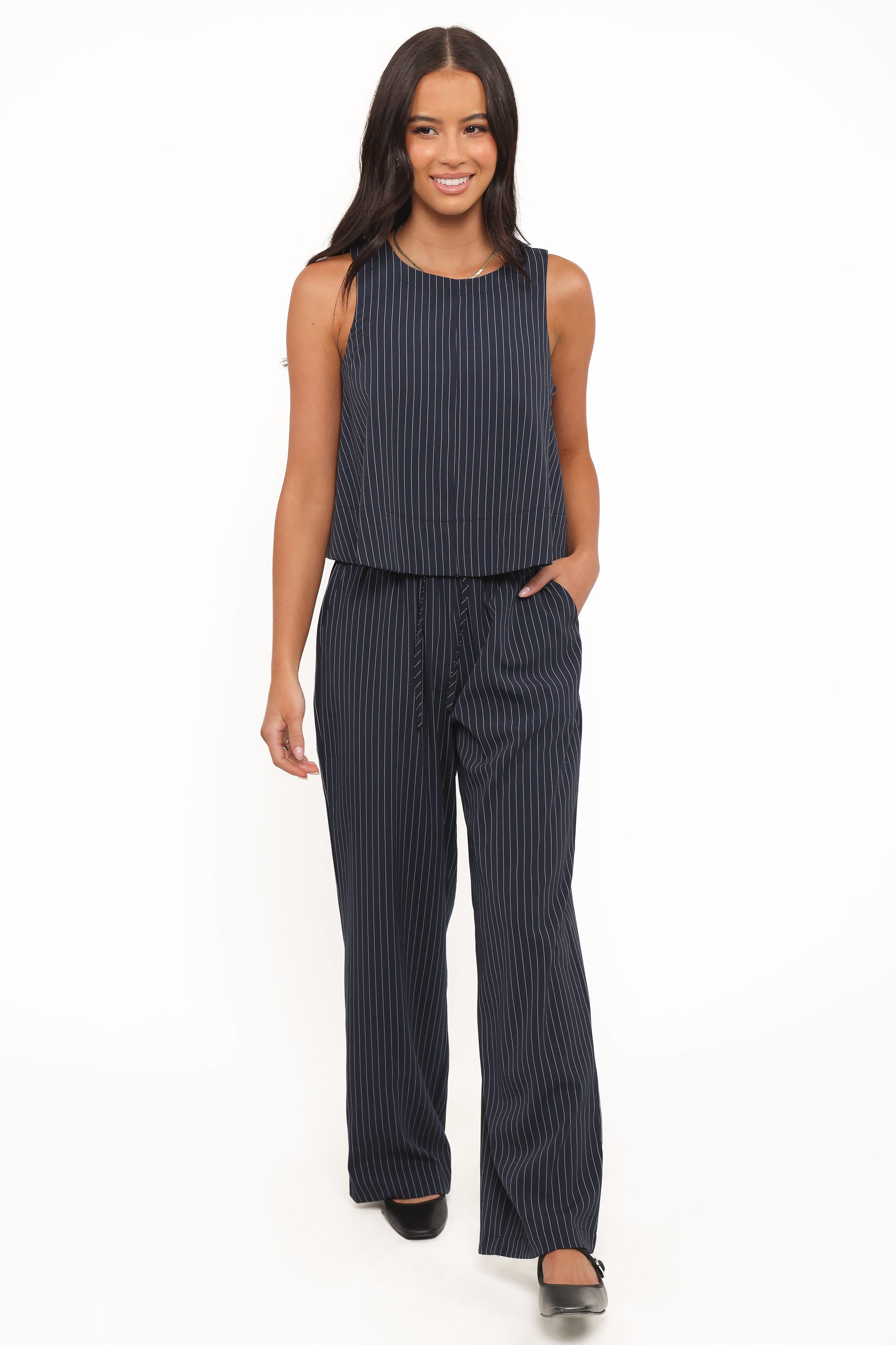 Petal and Pup USA BOTTOMS Elijah Pants - Navy White Stripe