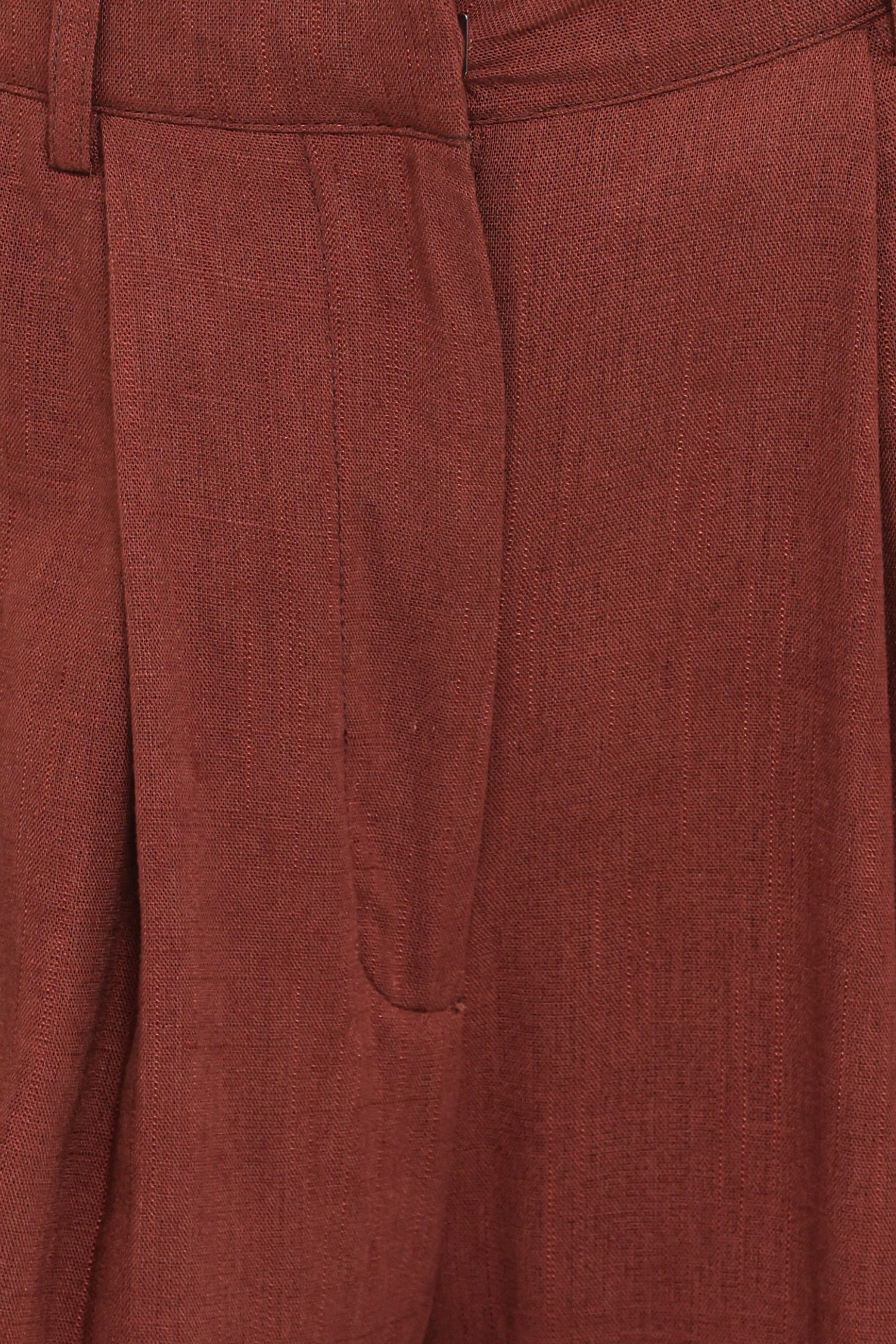 Petal and Pup USA BOTTOMS Elinor Cuffed Linen Pant - Brown