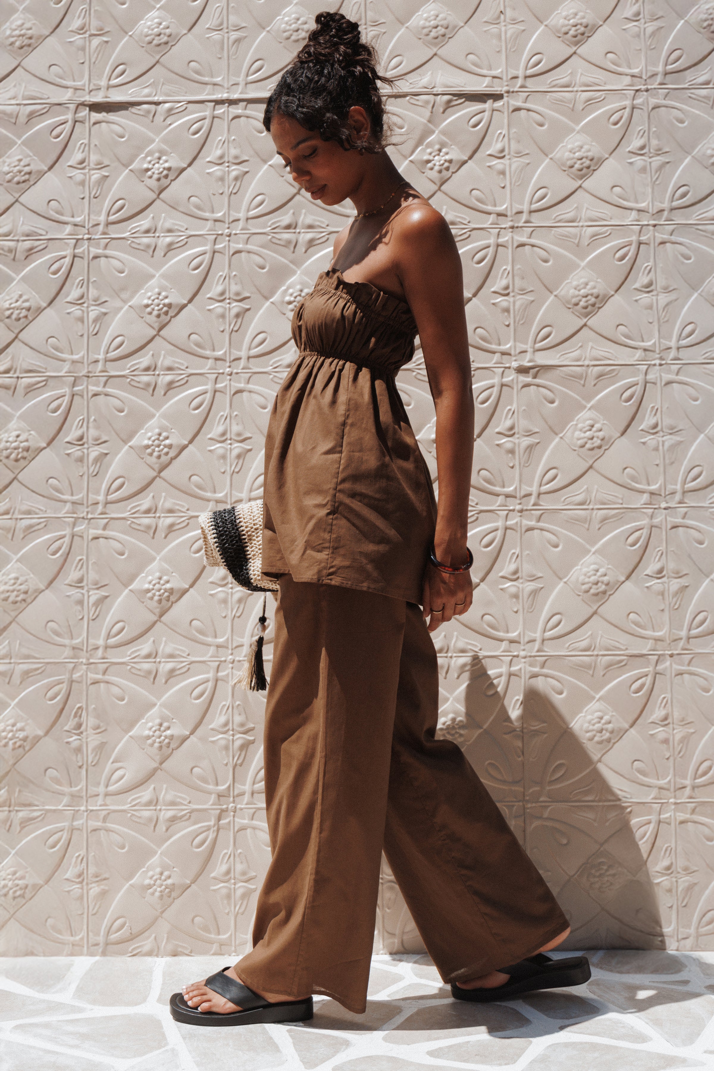 Petal and Pup USA BOTTOMS Ember Cotton Pants - Brown