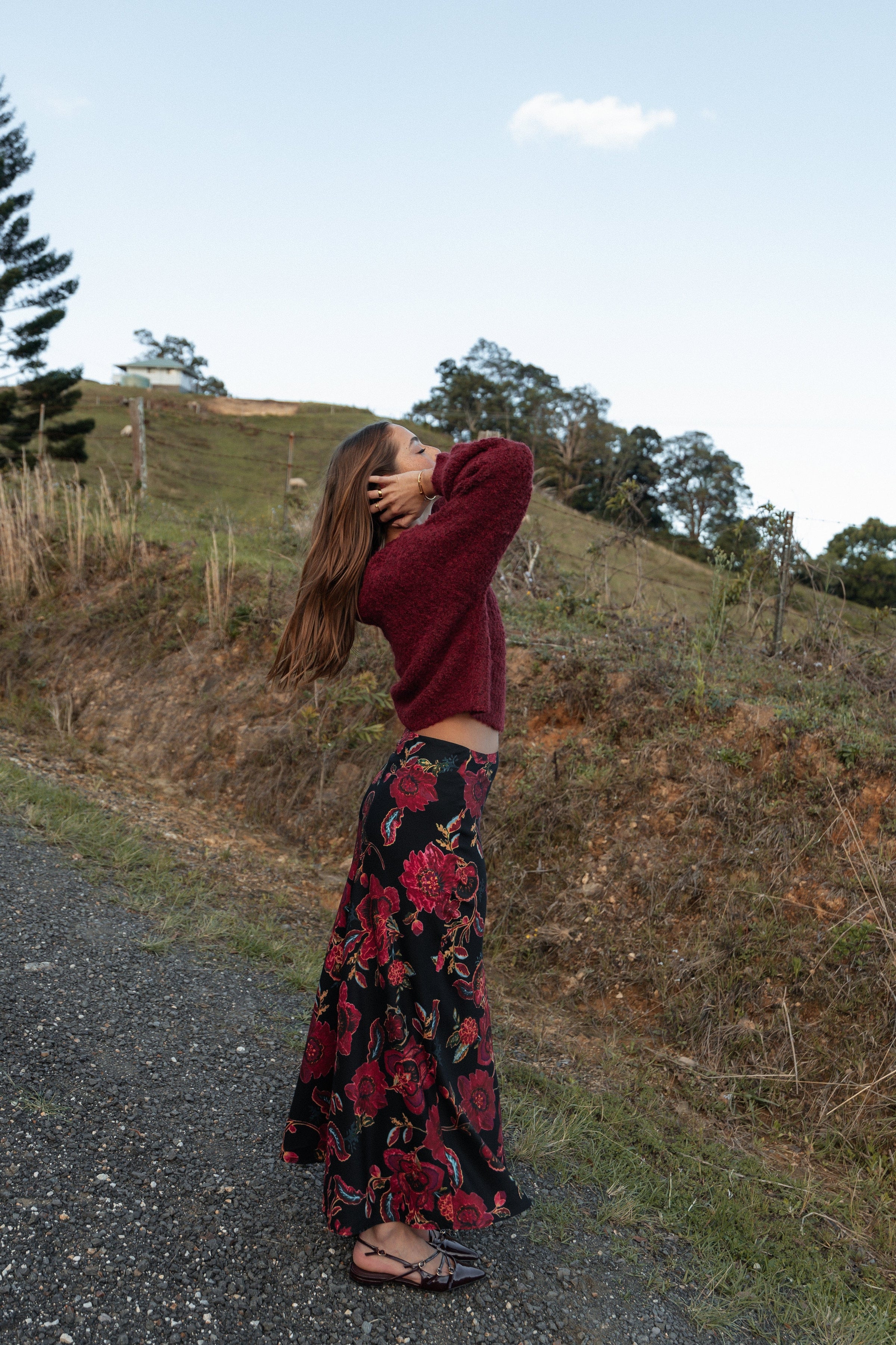 Petal and Pup USA BOTTOMS Evie Maxi Skirt - Black Floral