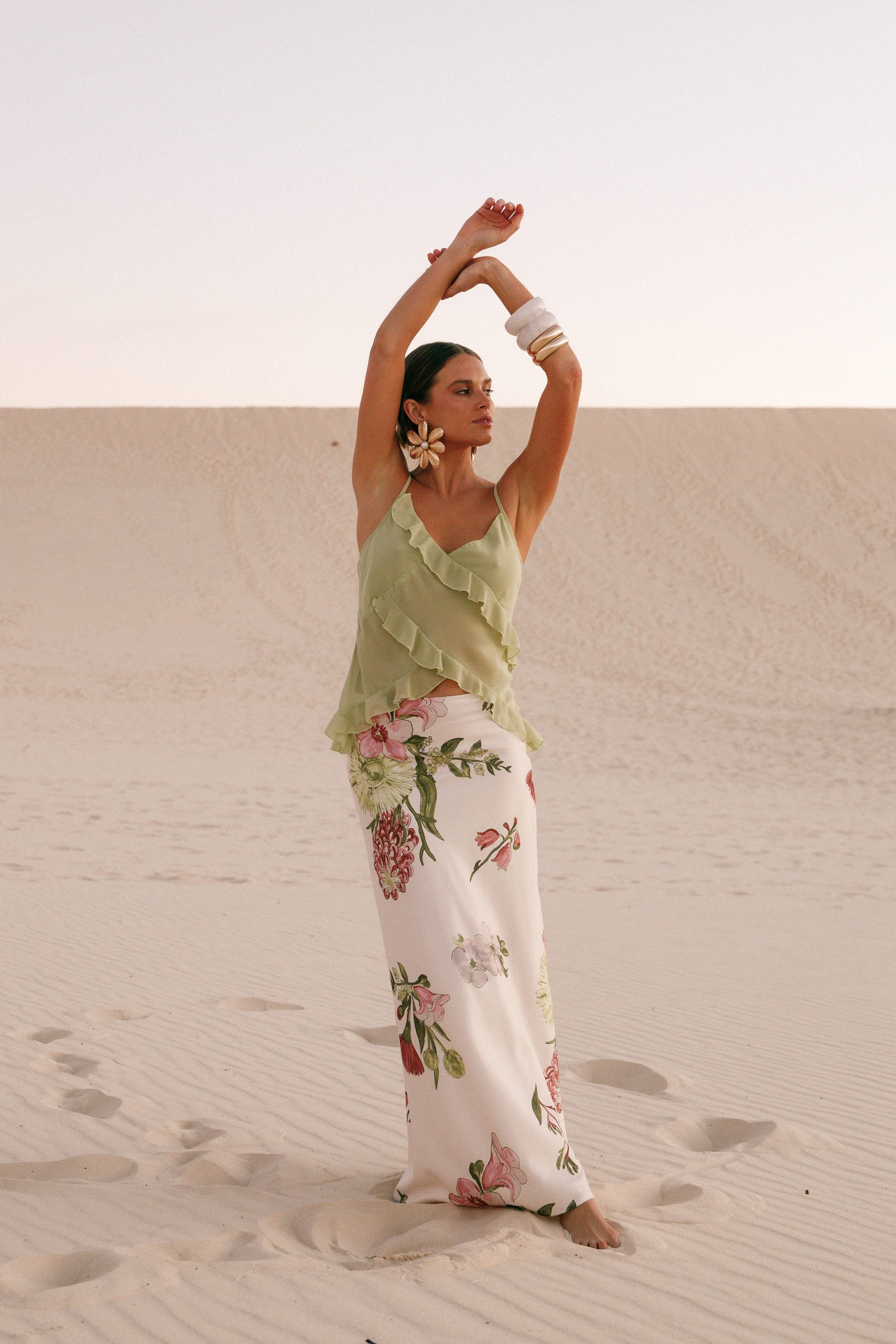 Petal and Pup USA BOTTOMS Evie Maxi Skirt - Native Flora