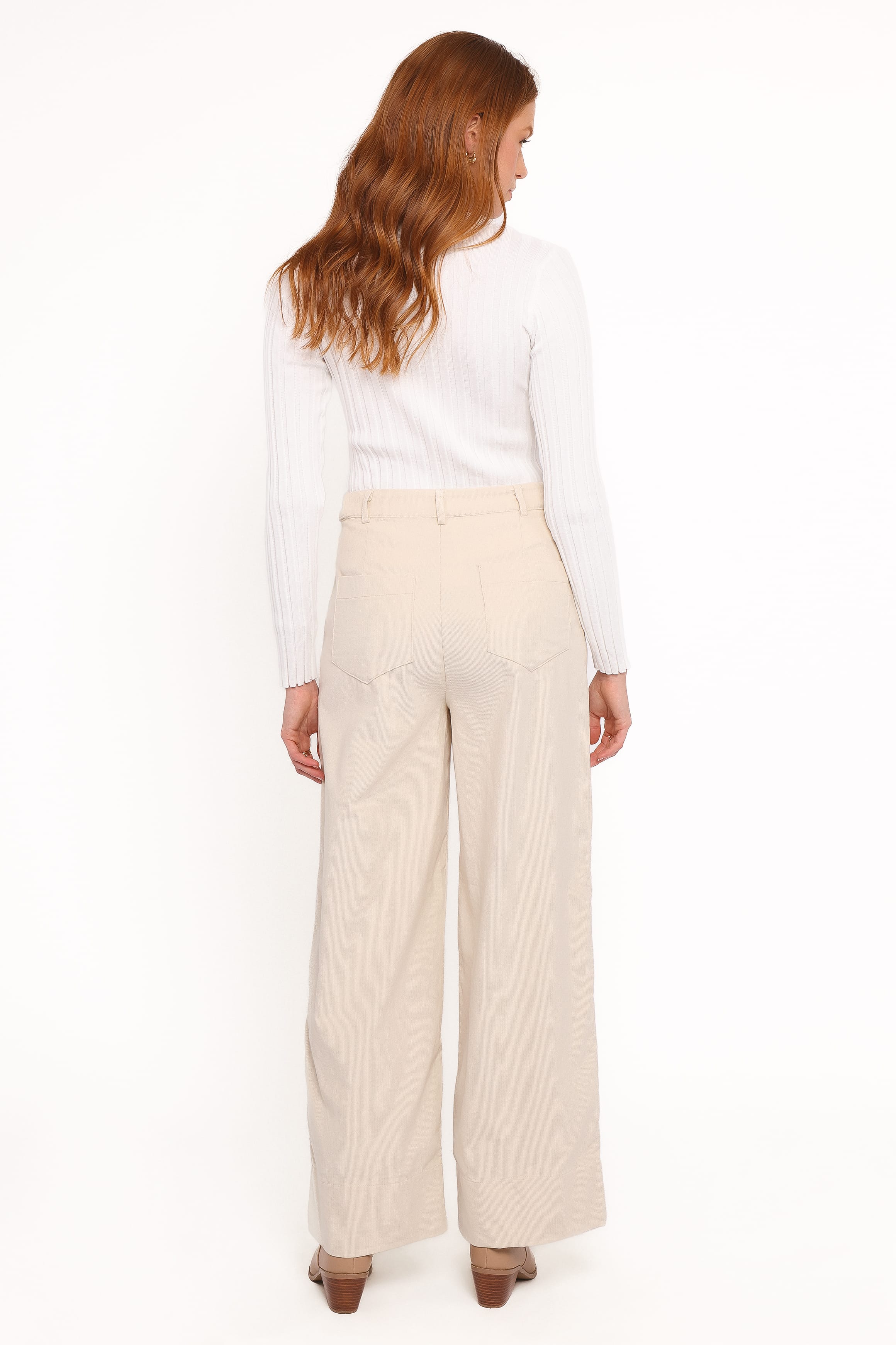 Petal and Pup USA BOTTOMS Faelan Wide Leg Cord Pants - Beige