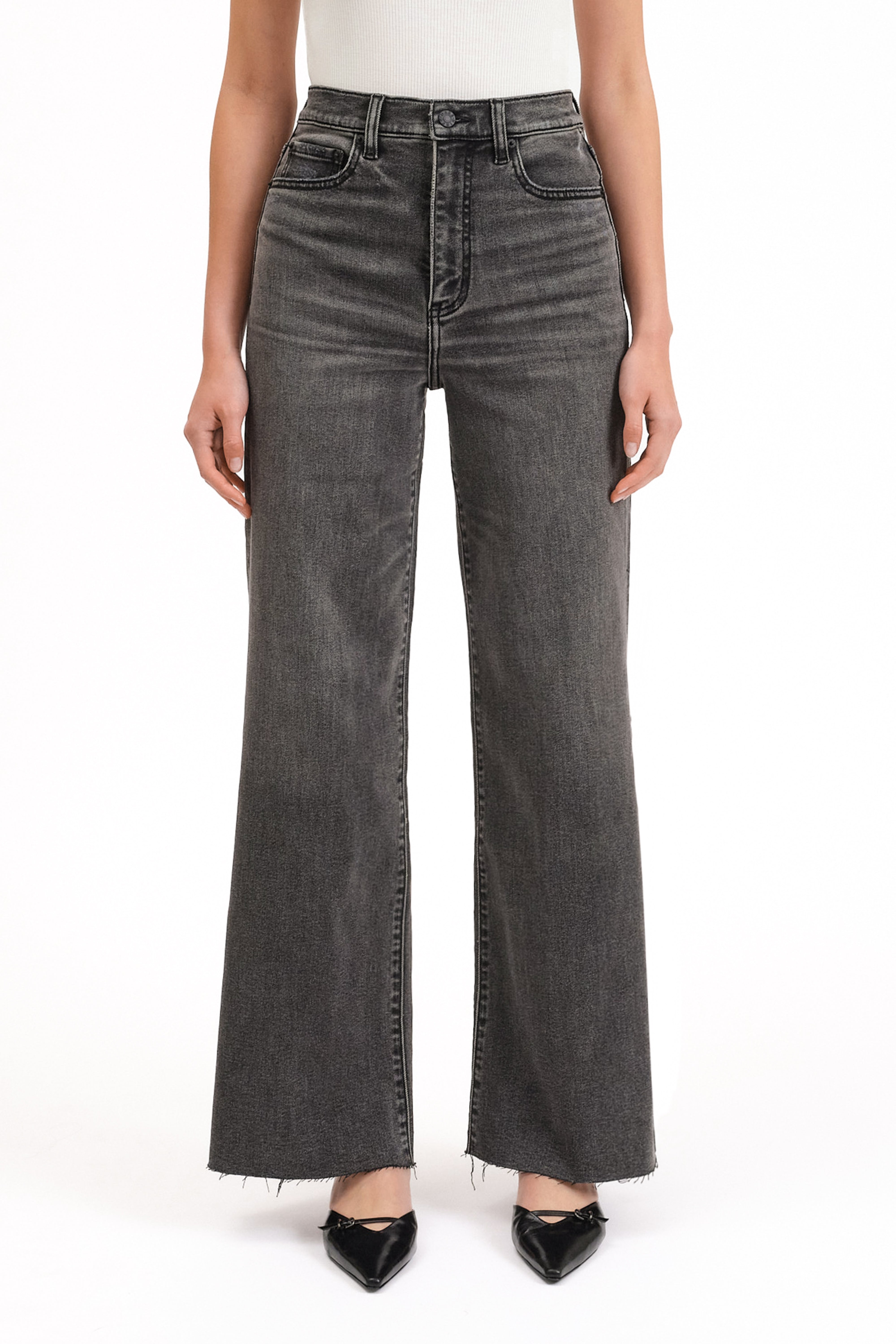 Petal and Pup USA BOTTOMS Far Out Wide Leg Jean - Milky Way