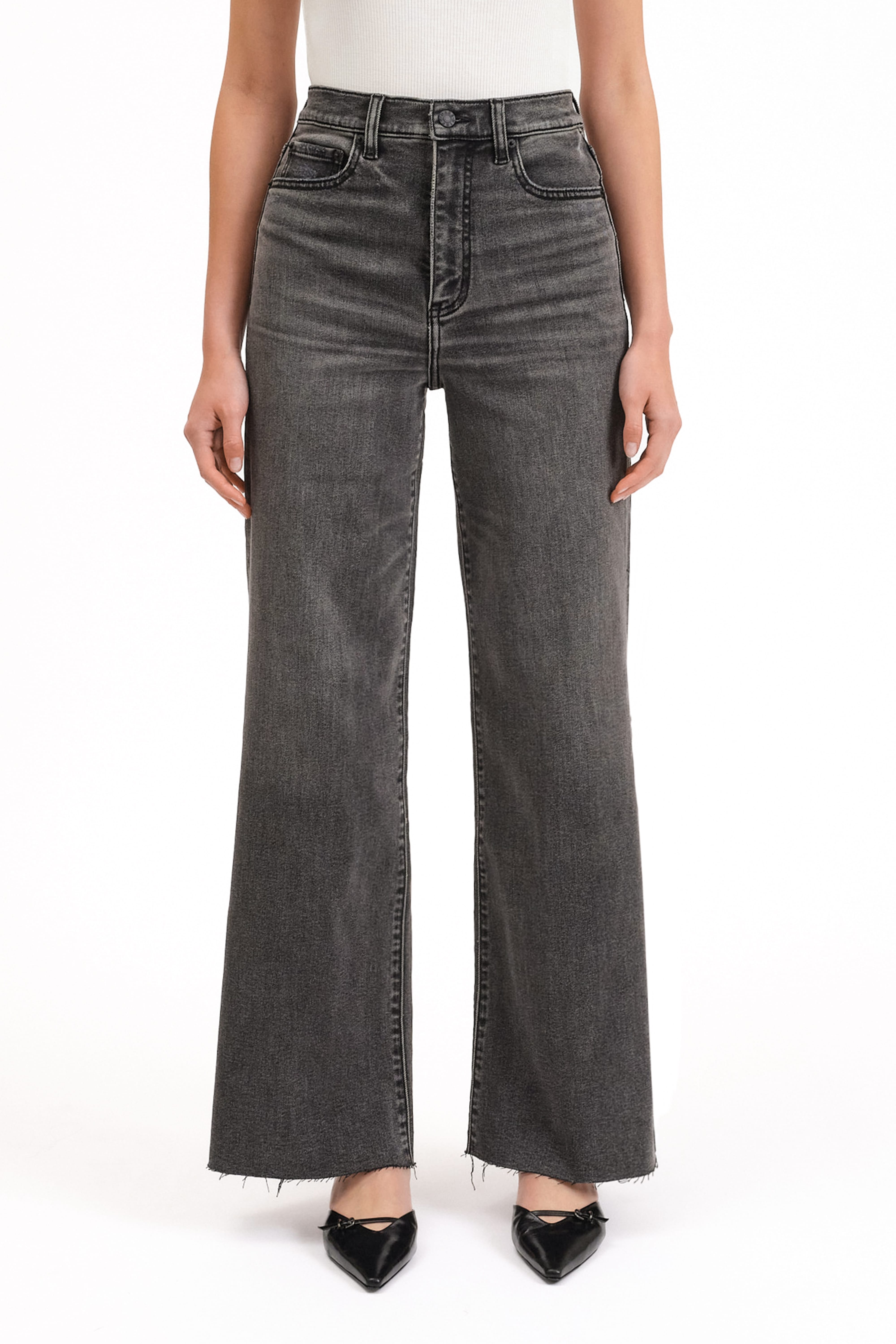 Petal and Pup USA BOTTOMS Far Out Wide Leg Jean - Milky Way
