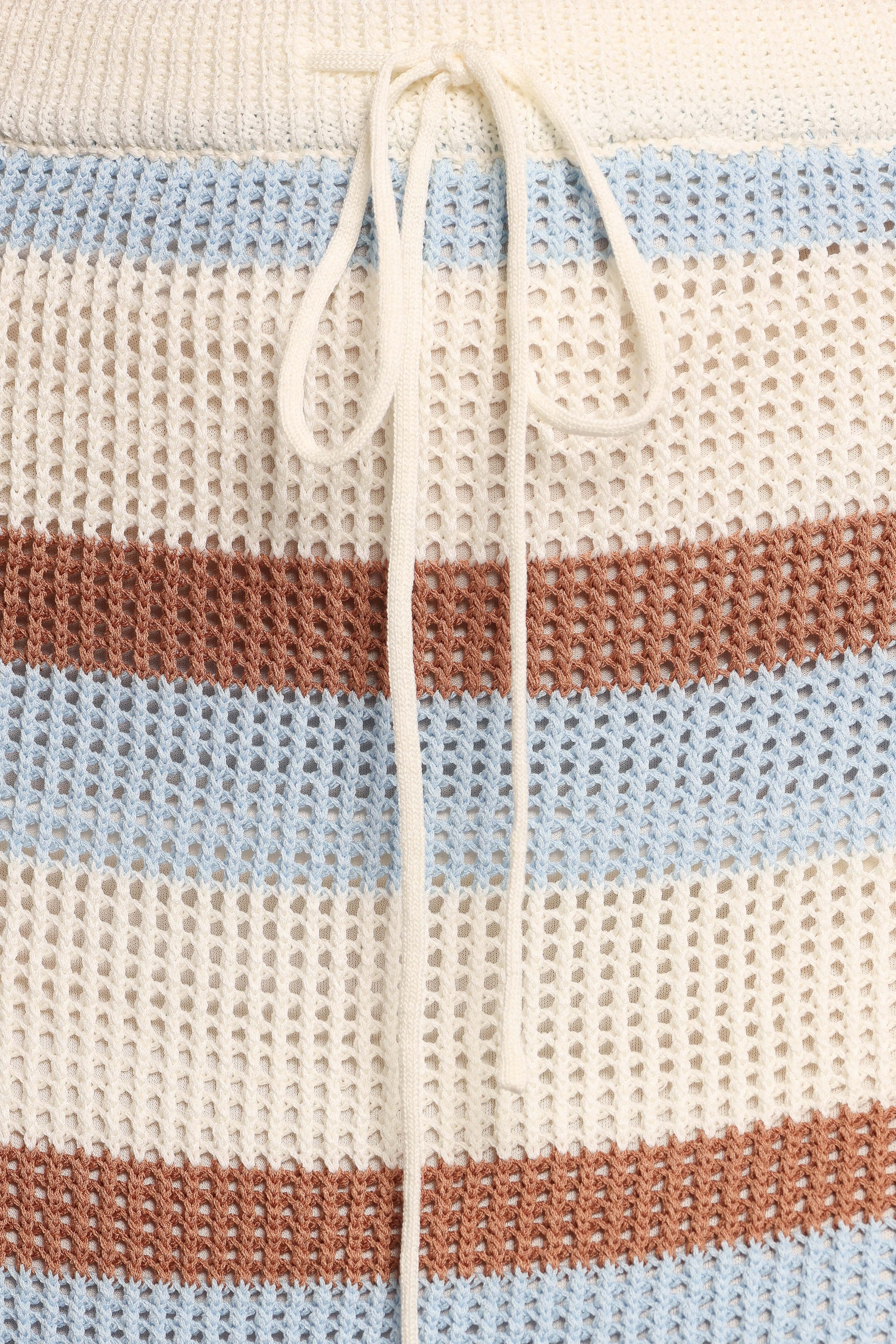 Petal and Pup USA BOTTOMS Fawn Knit Mini Skirt - Tan Blue (Hold for Amazon)