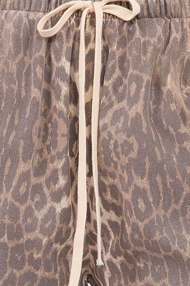 Petal and Pup USA BOTTOMS Fletcher Denim Racer Pants - Leopard