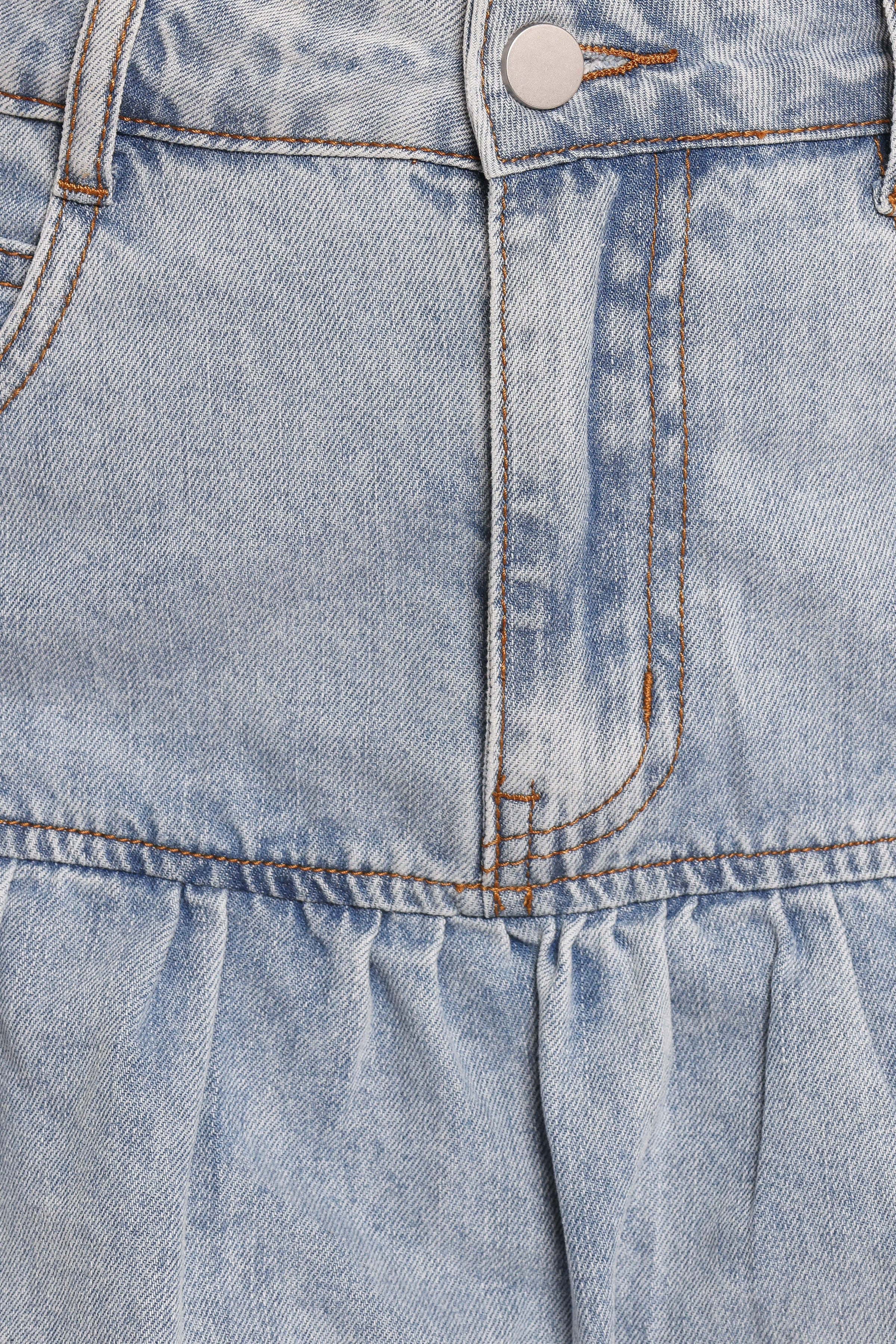 Petal and Pup USA BOTTOMS Fomi Denim Bubble Skirt - Medium Denim