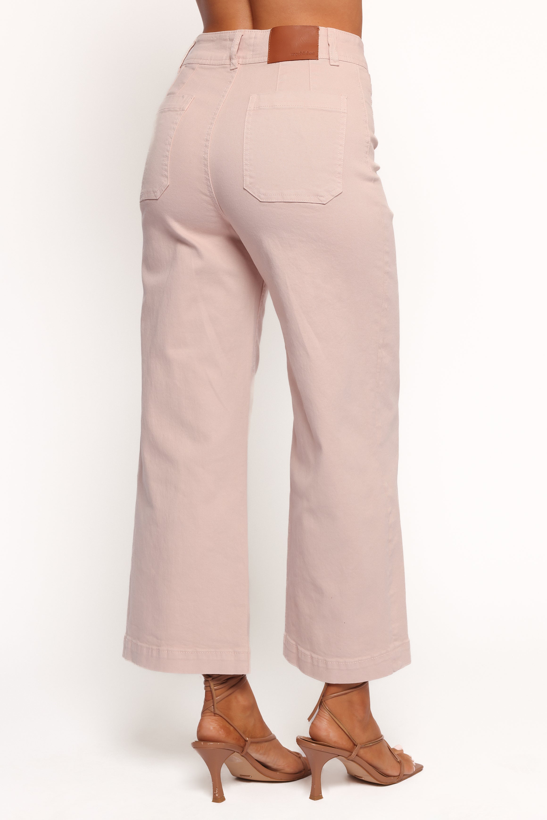 Petal and Pup USA BOTTOMS Gemma Cropped Wide Leg Jeans - Sepia Rose
