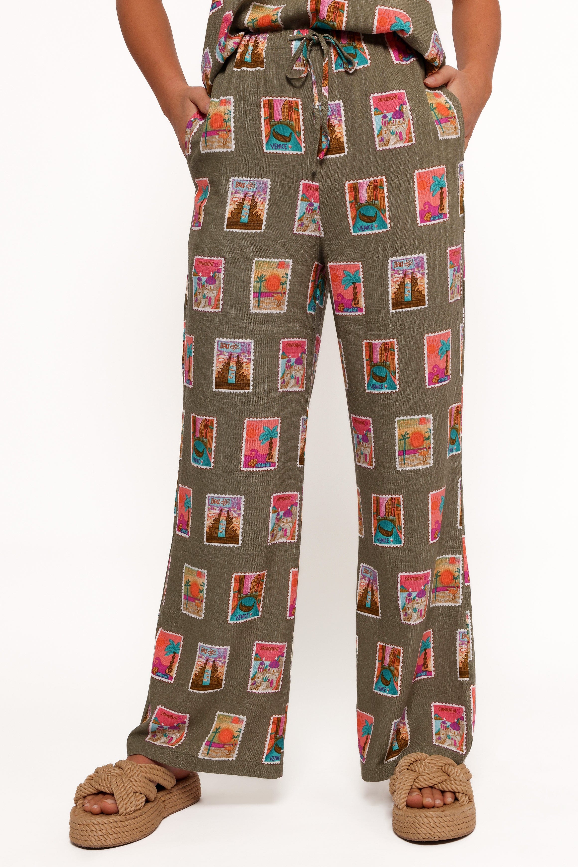 Petal and Pup USA BOTTOMS Hana Pants - Olive Print