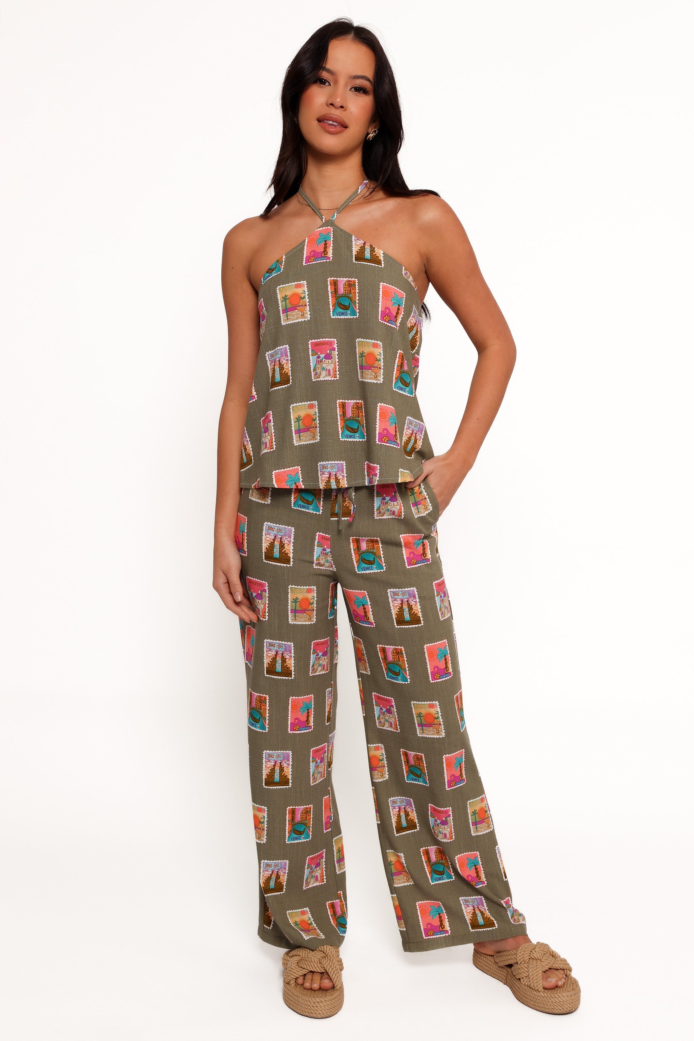 Petal and Pup USA BOTTOMS Hana Pants - Olive Print