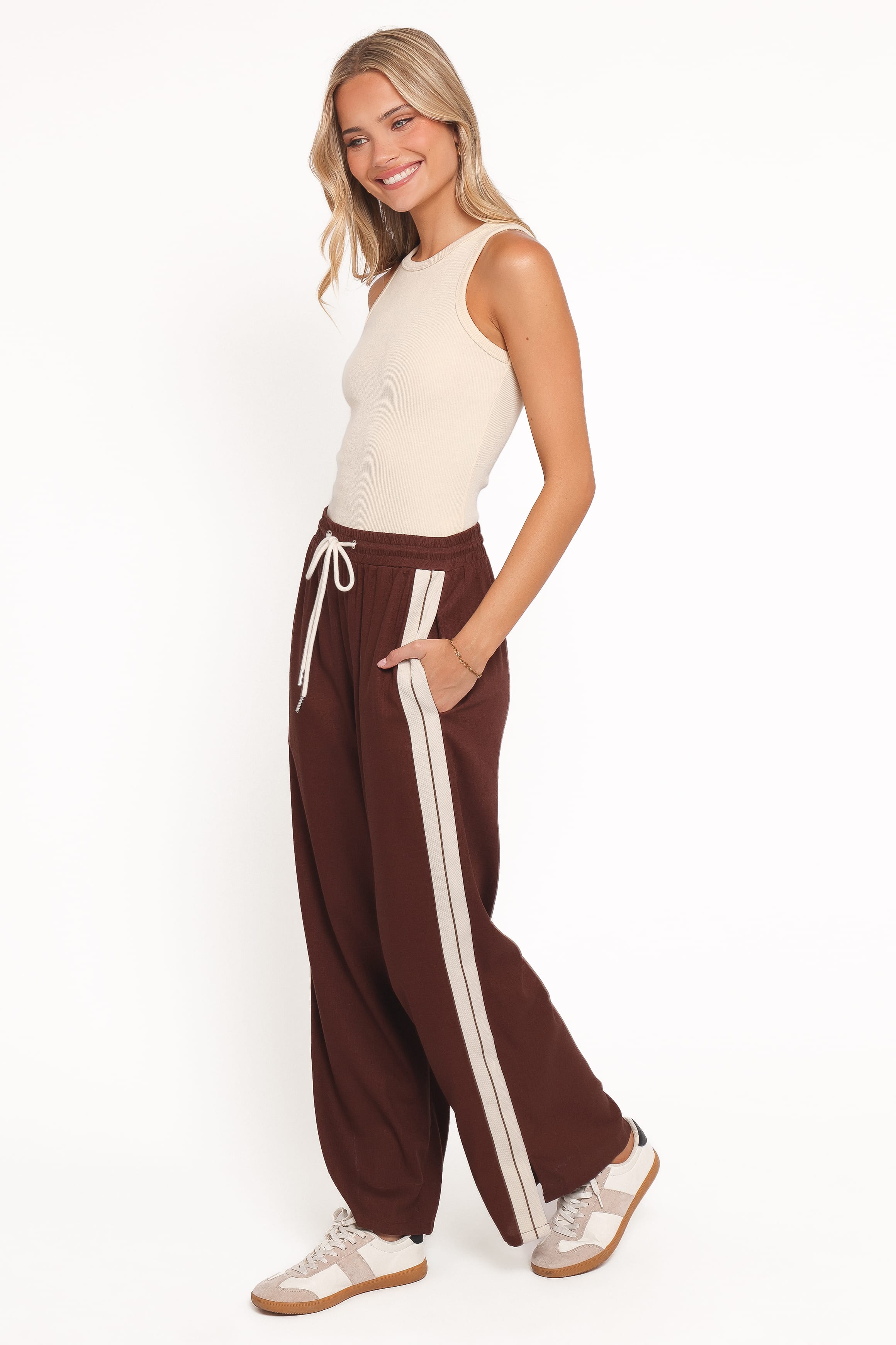 Petal and Pup USA BOTTOMS Hvar Track Pant - Brown