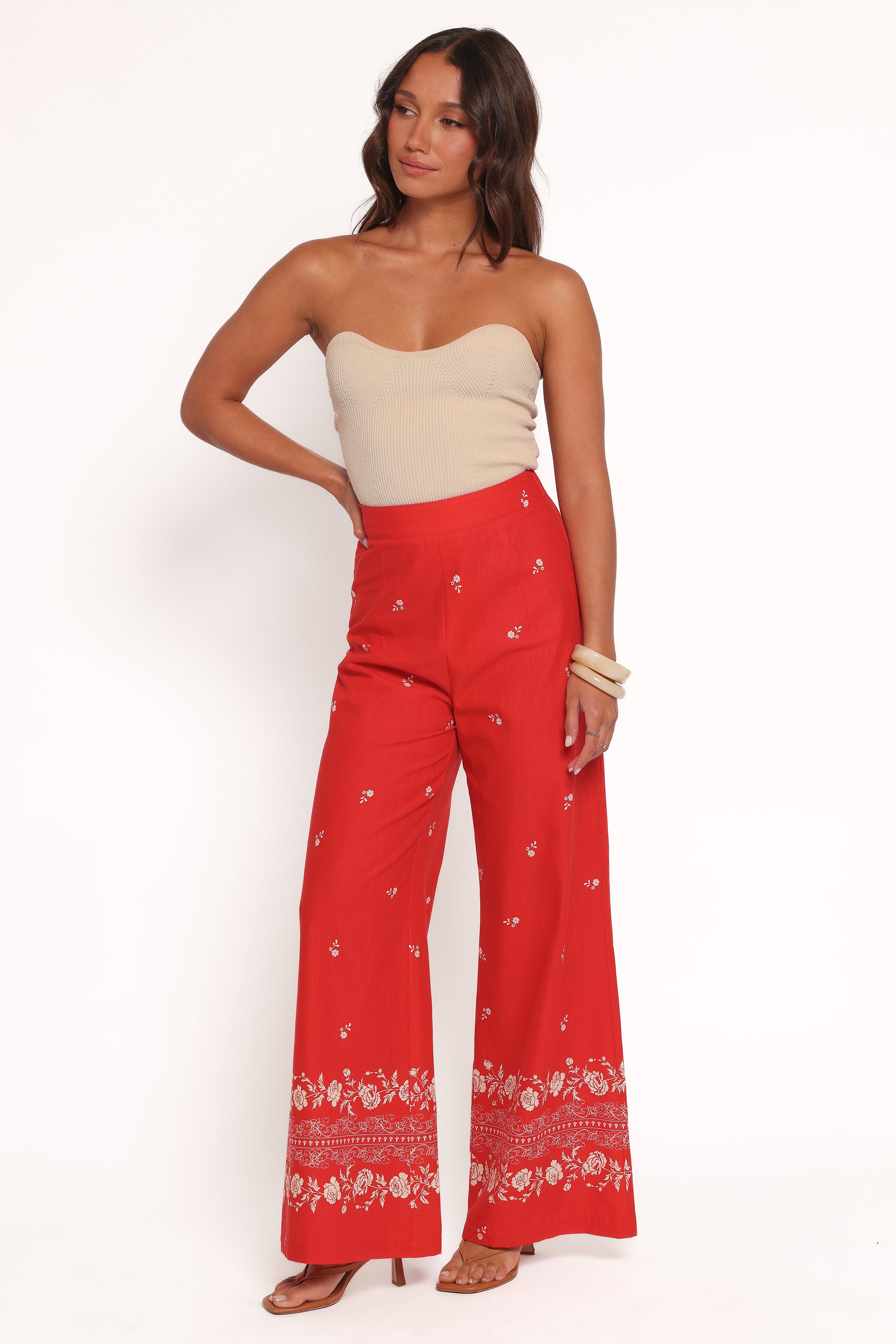 Petal and Pup USA BOTTOMS Ilara Pant - Red Floral