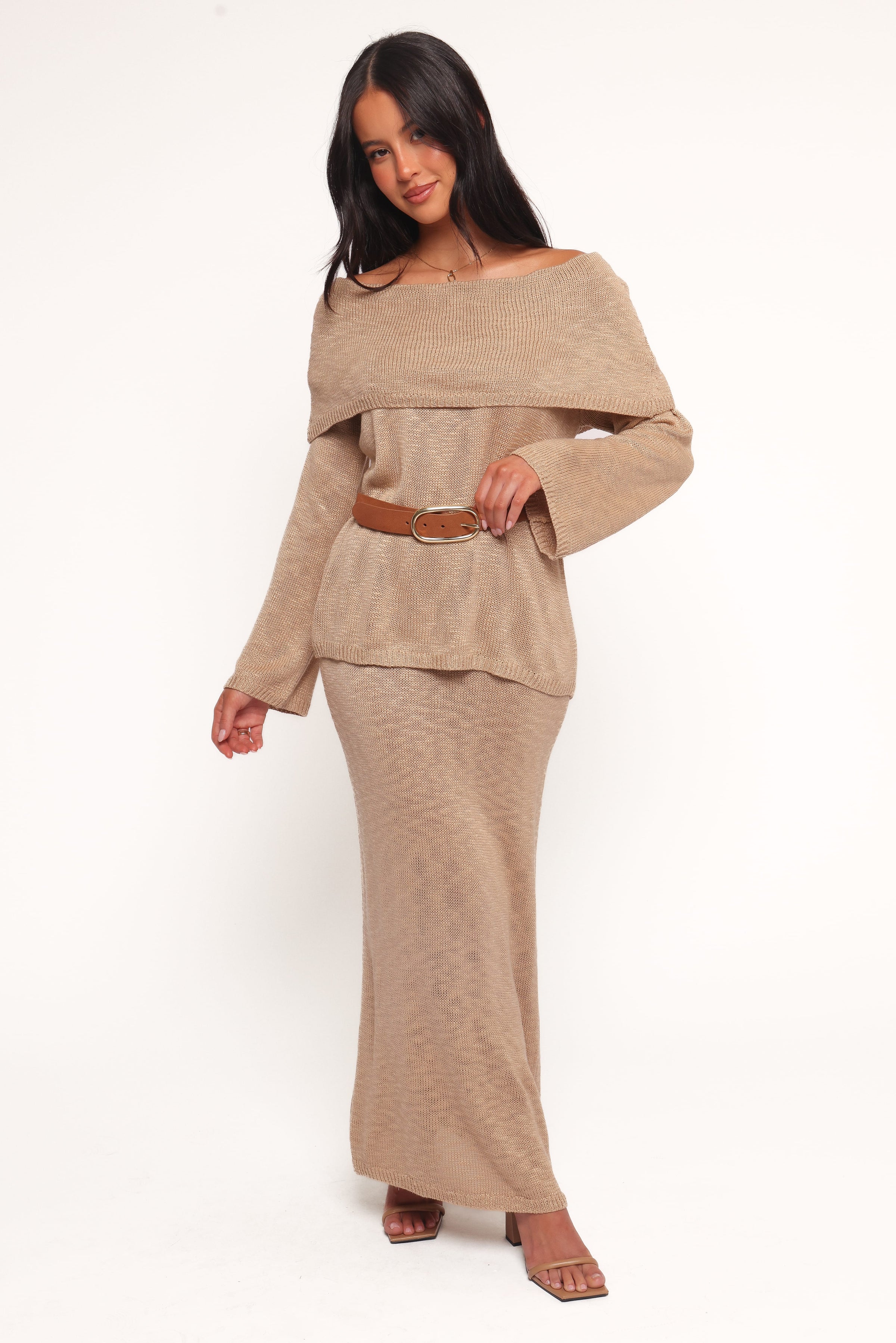 Petal and Pup USA BOTTOMS Indya Knit Skirt - Mocha