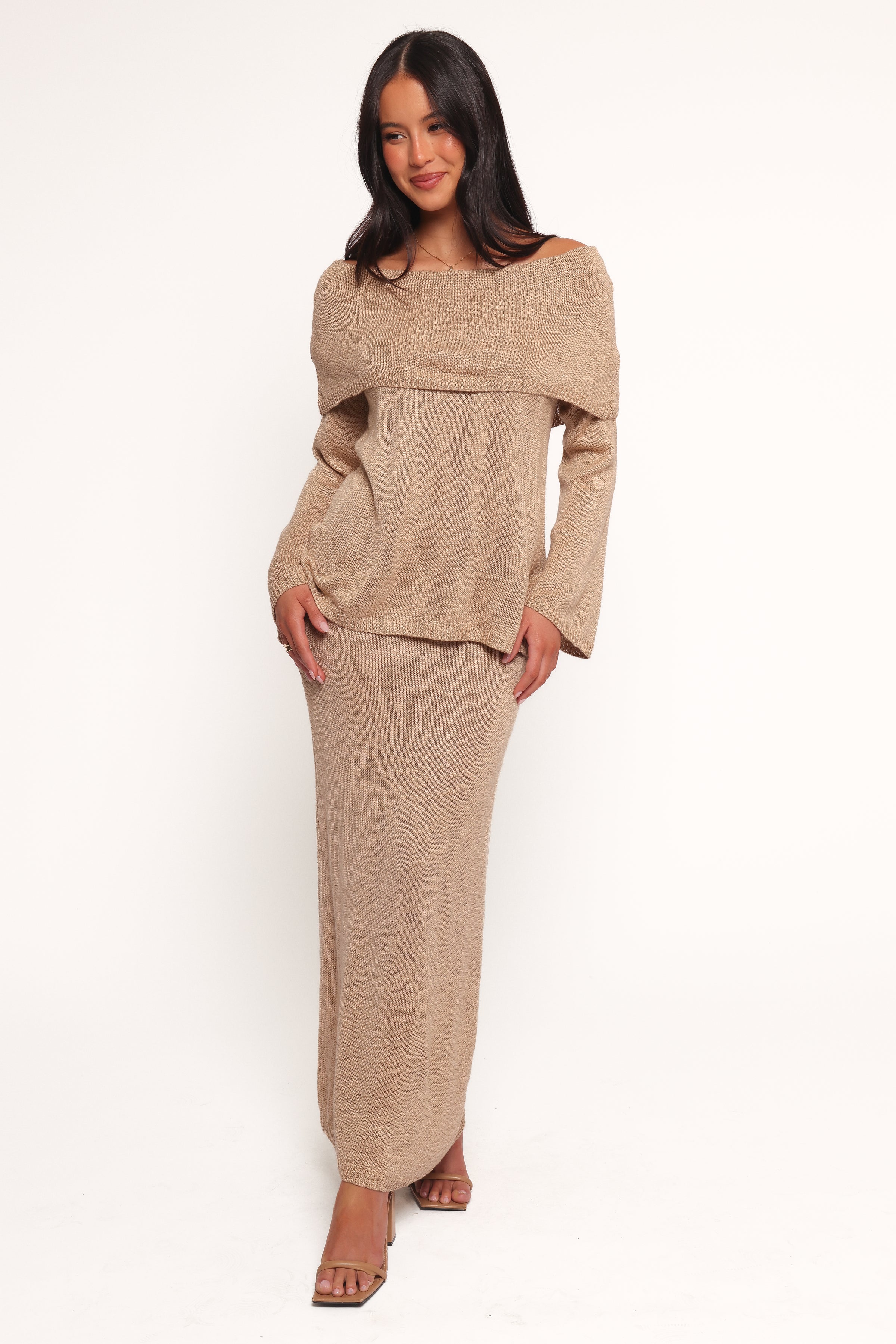 Petal and Pup USA BOTTOMS Indya Knit Skirt - Mocha