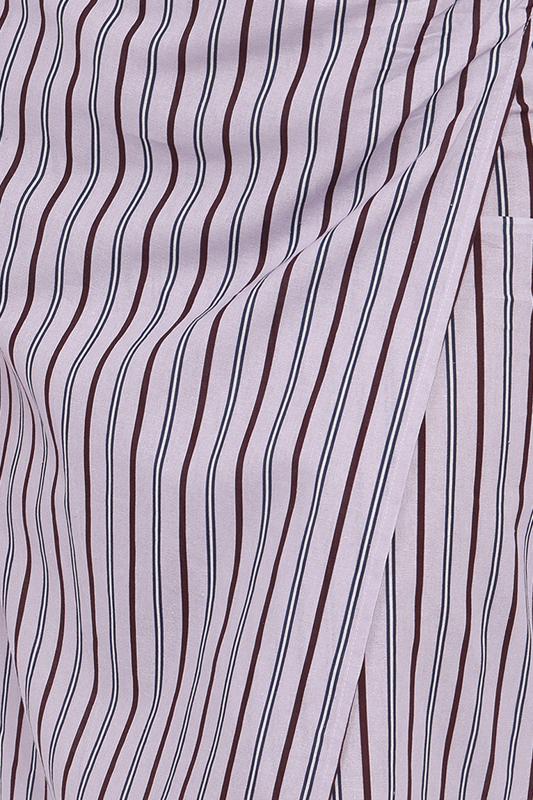 Petal and Pup USA BOTTOMS Jacey Wrap Midi Skirt - Midnight Stripe