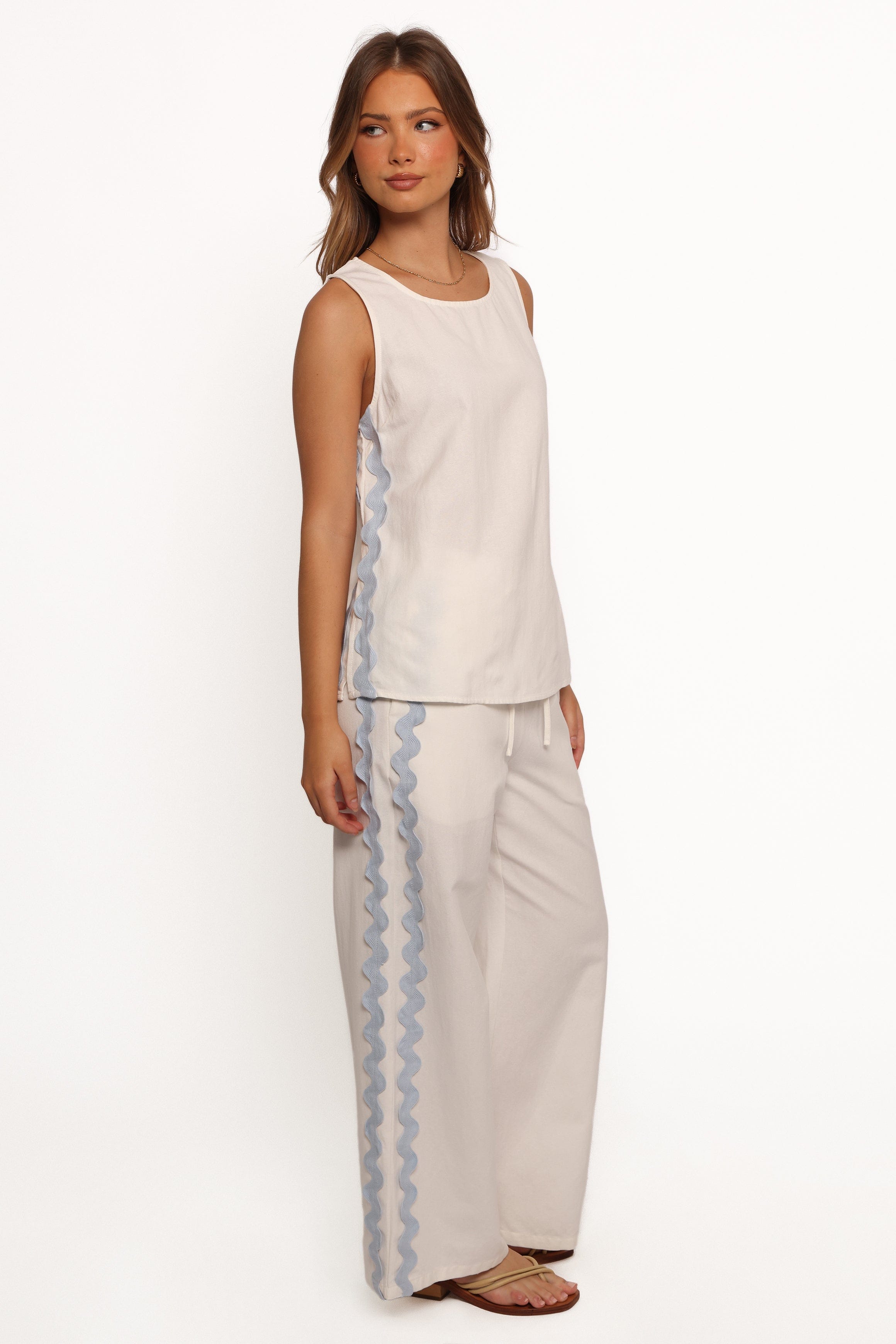 Petal and Pup USA BOTTOMS Jasinta Pants - Cream Blue (Hold For Amazon)