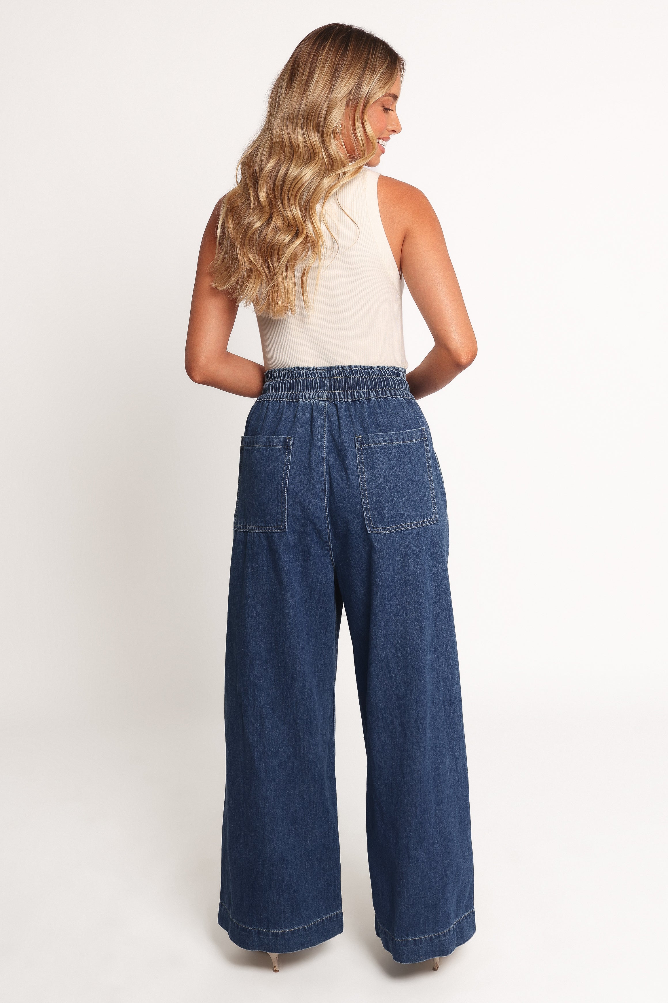 Petal and Pup USA BOTTOMS Jenni Wide Leg Pant - Denim