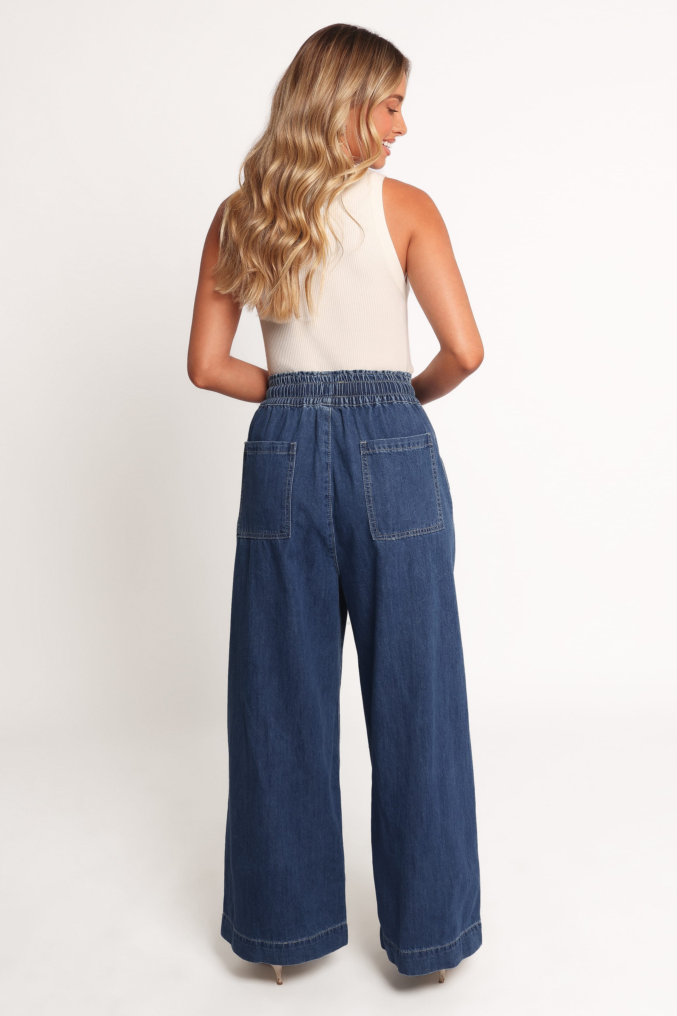 Petal and Pup USA BOTTOMS Jenni Wide Leg Pant - Denim
