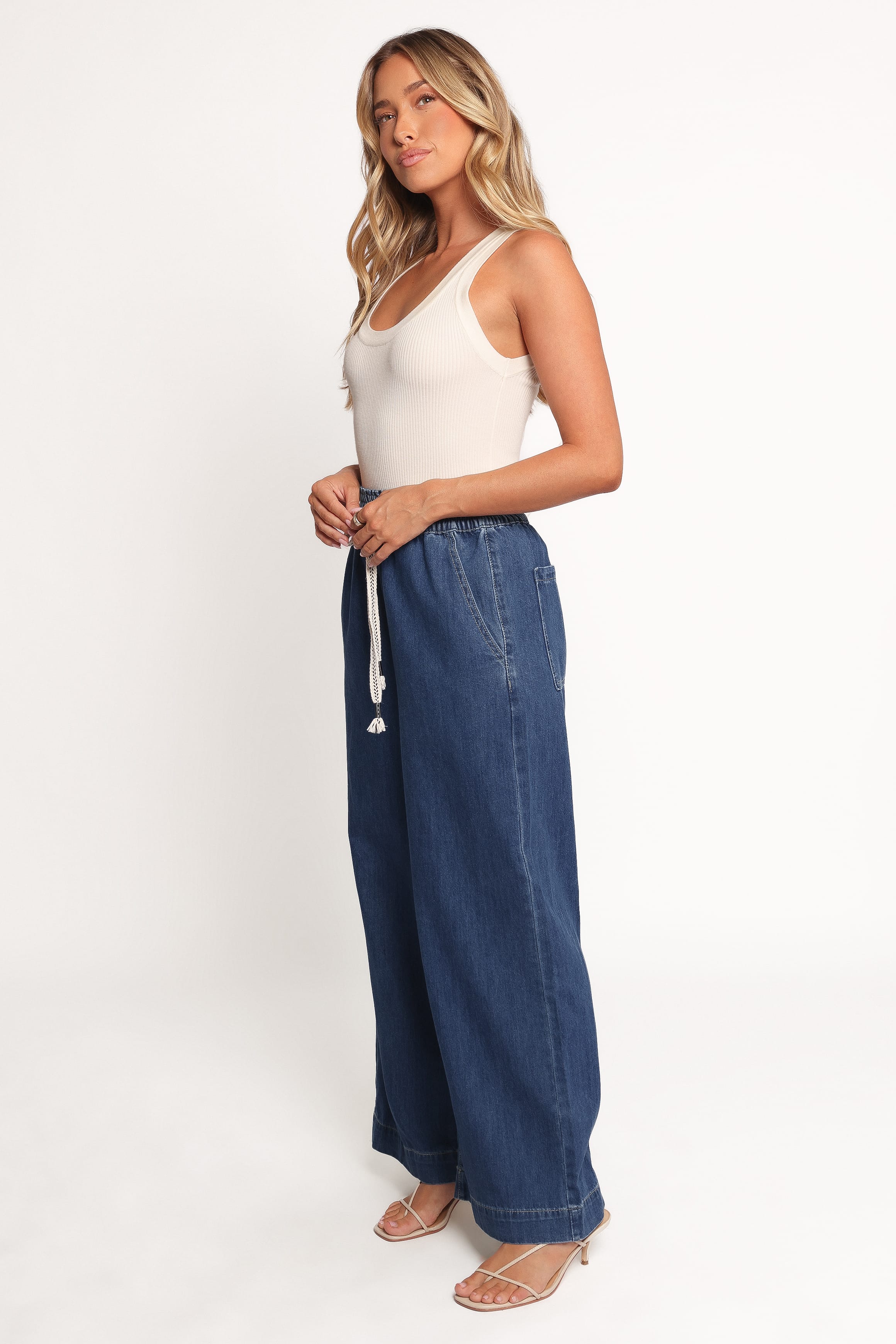 Petal and Pup USA BOTTOMS Jenni Wide Leg Pant - Denim