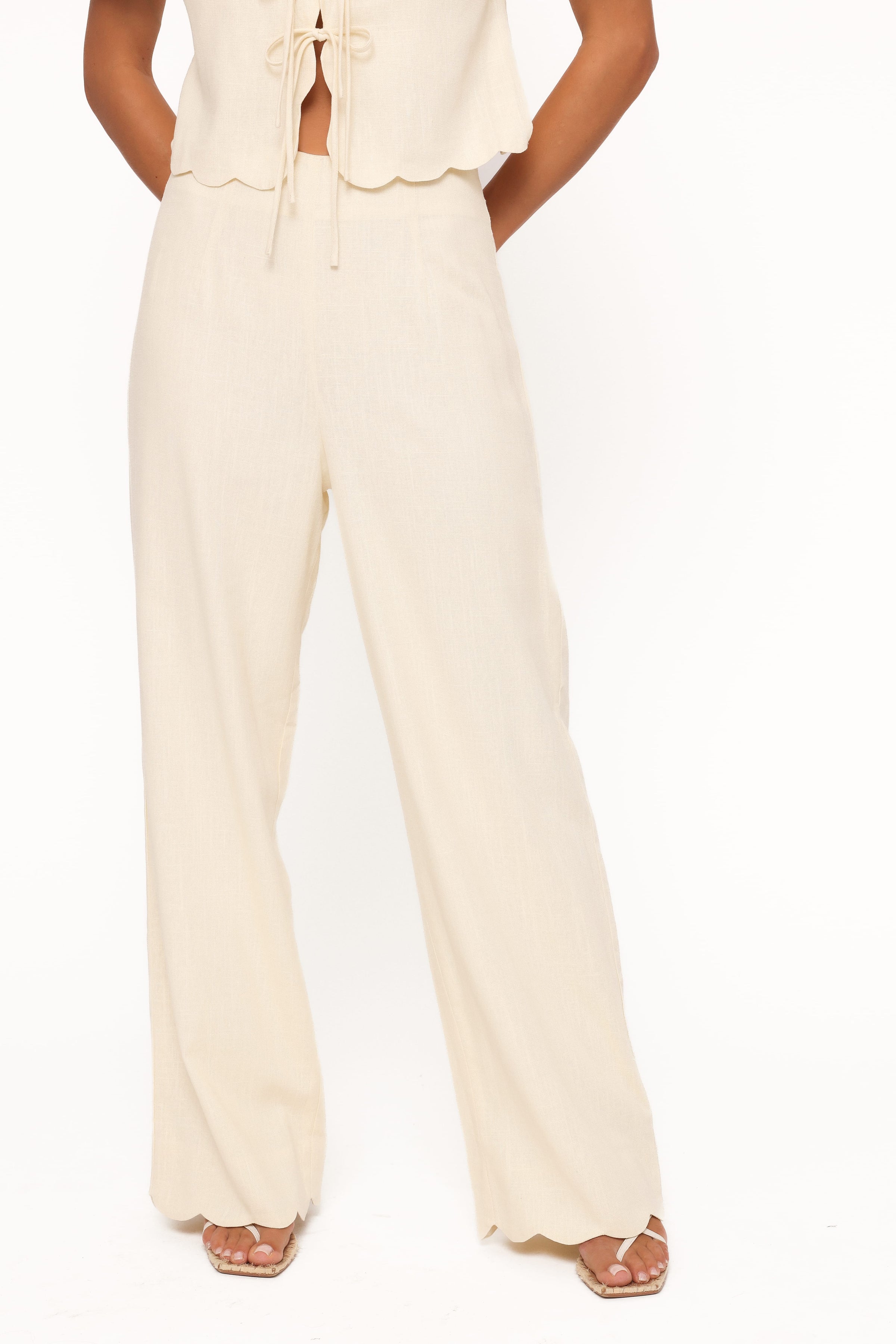 Petal and Pup USA BOTTOMS Jensen Scallop Hem Pant - Butter Yellow