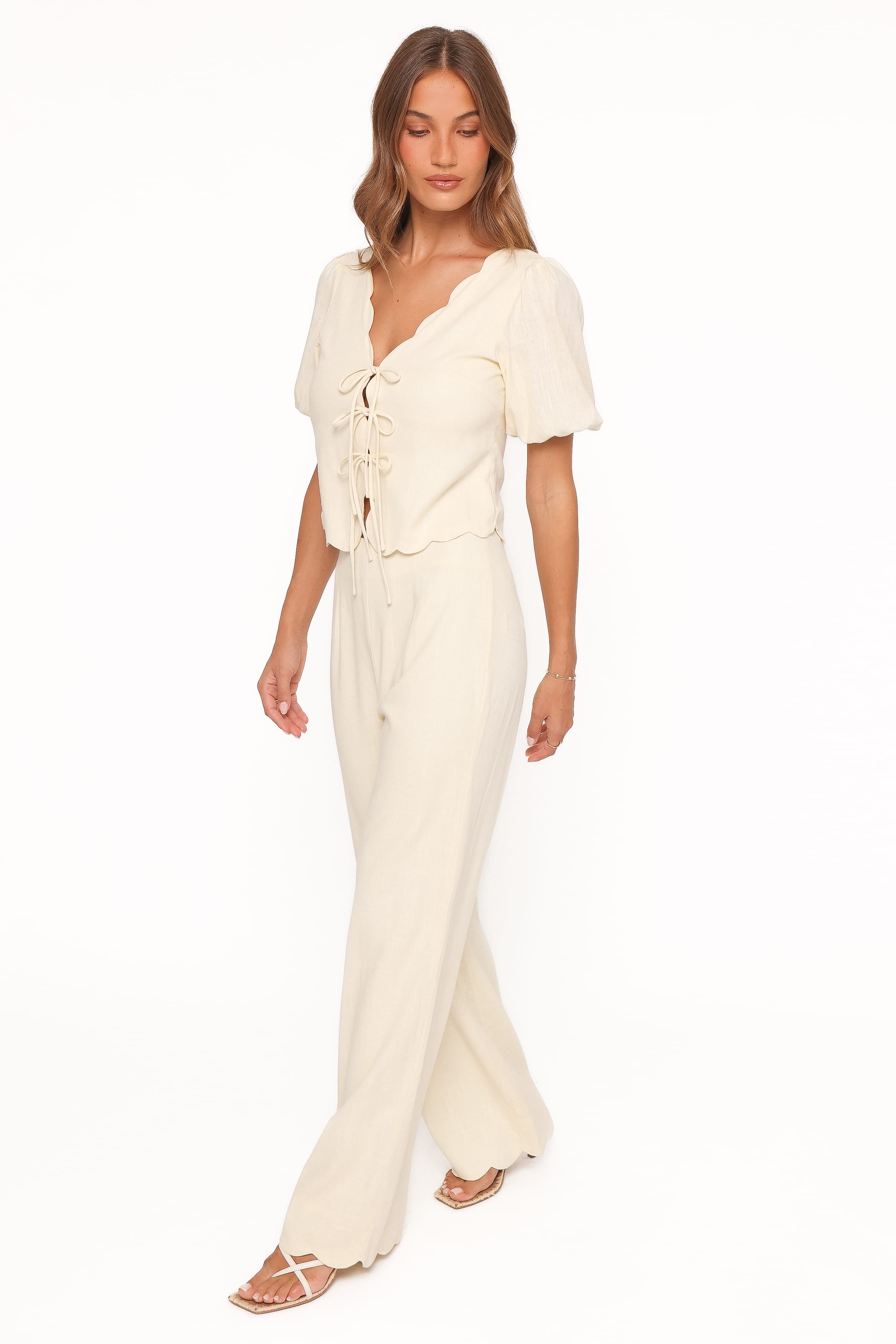 Petal and Pup USA BOTTOMS Jensen Scallop Hem Pant - Butter Yellow