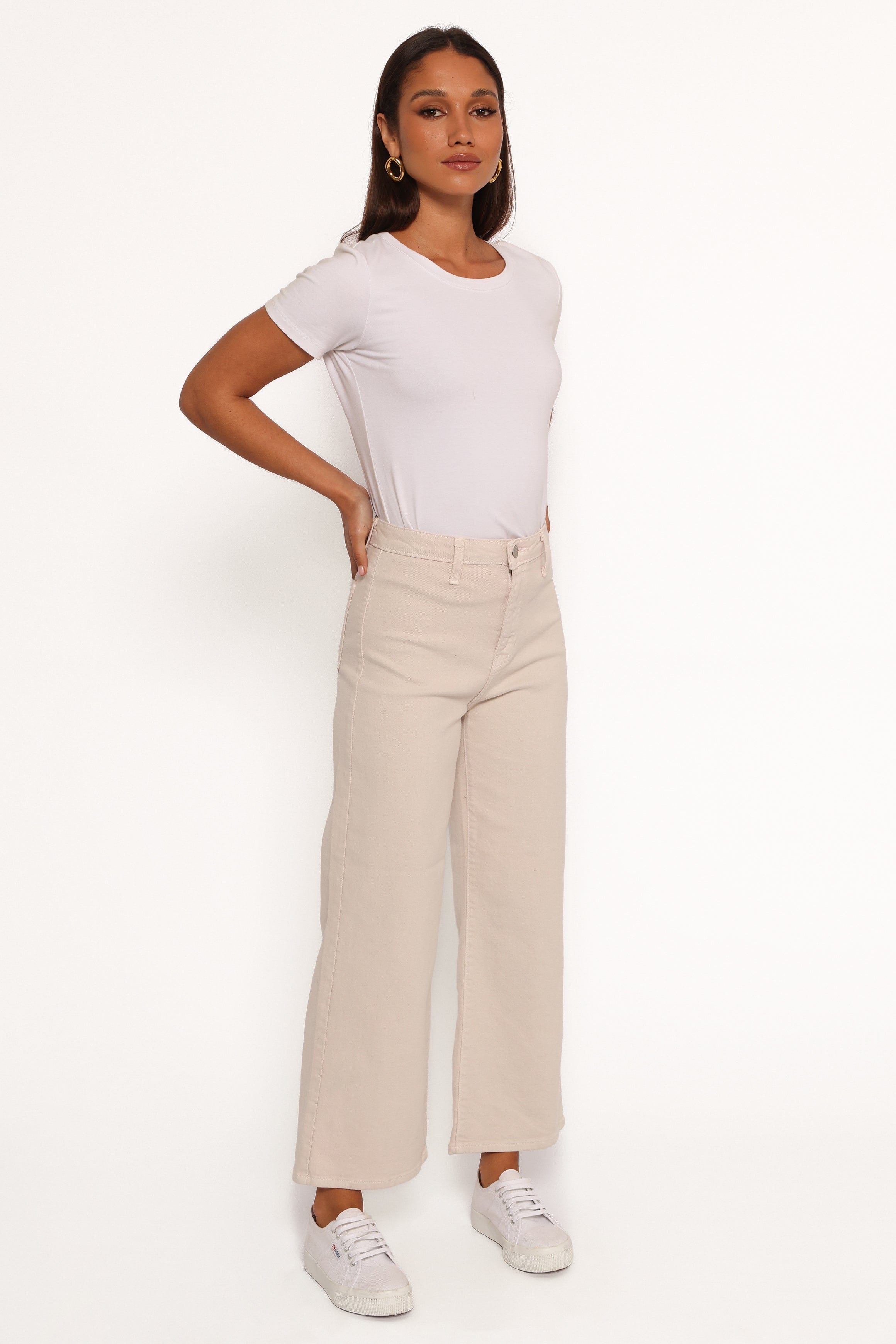 Petal and Pup USA BOTTOMS Just Black Trouser Wide Leg Jean - Supermoon